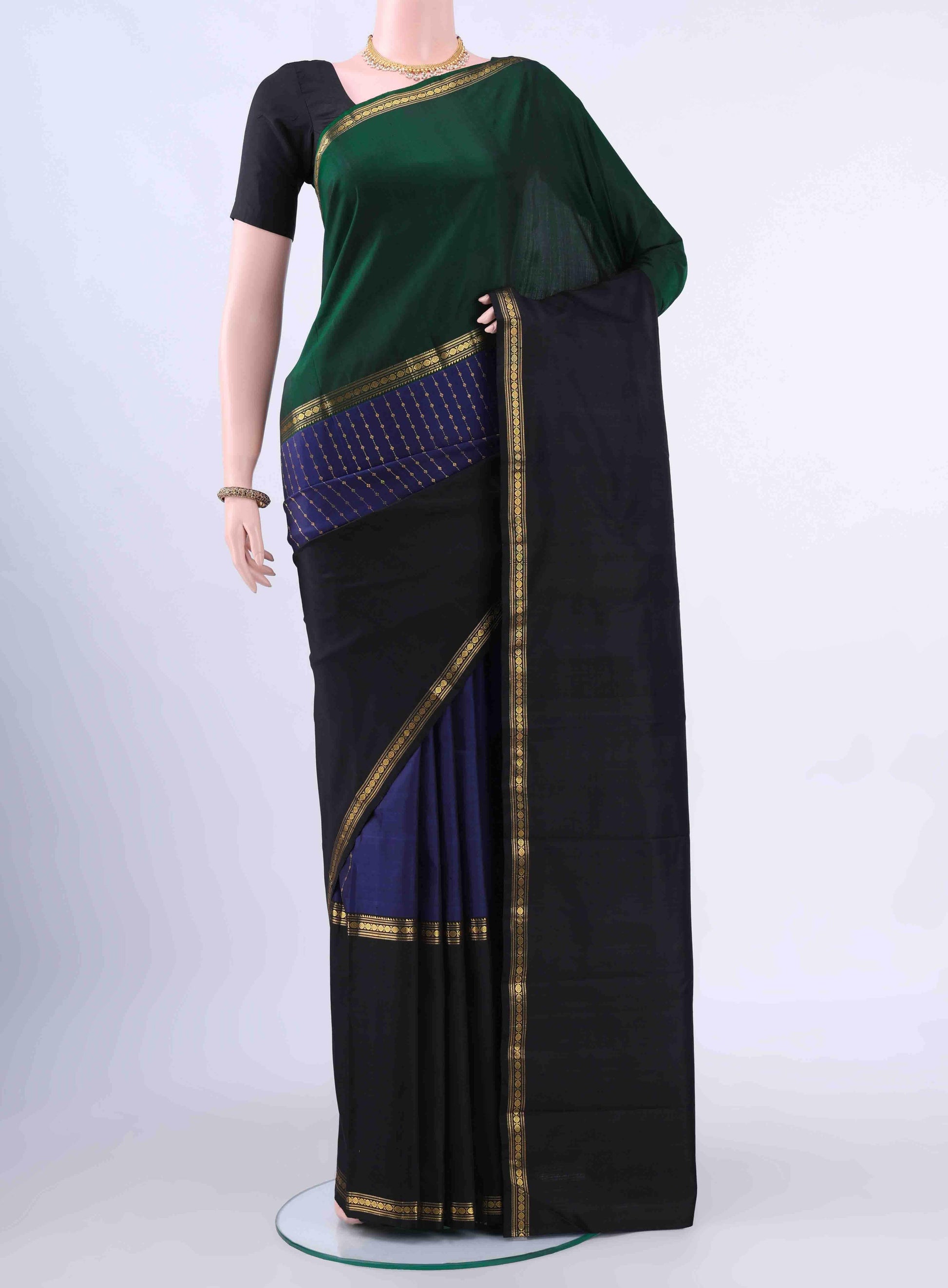 Navy Blue Kanchipuram Silk Saree