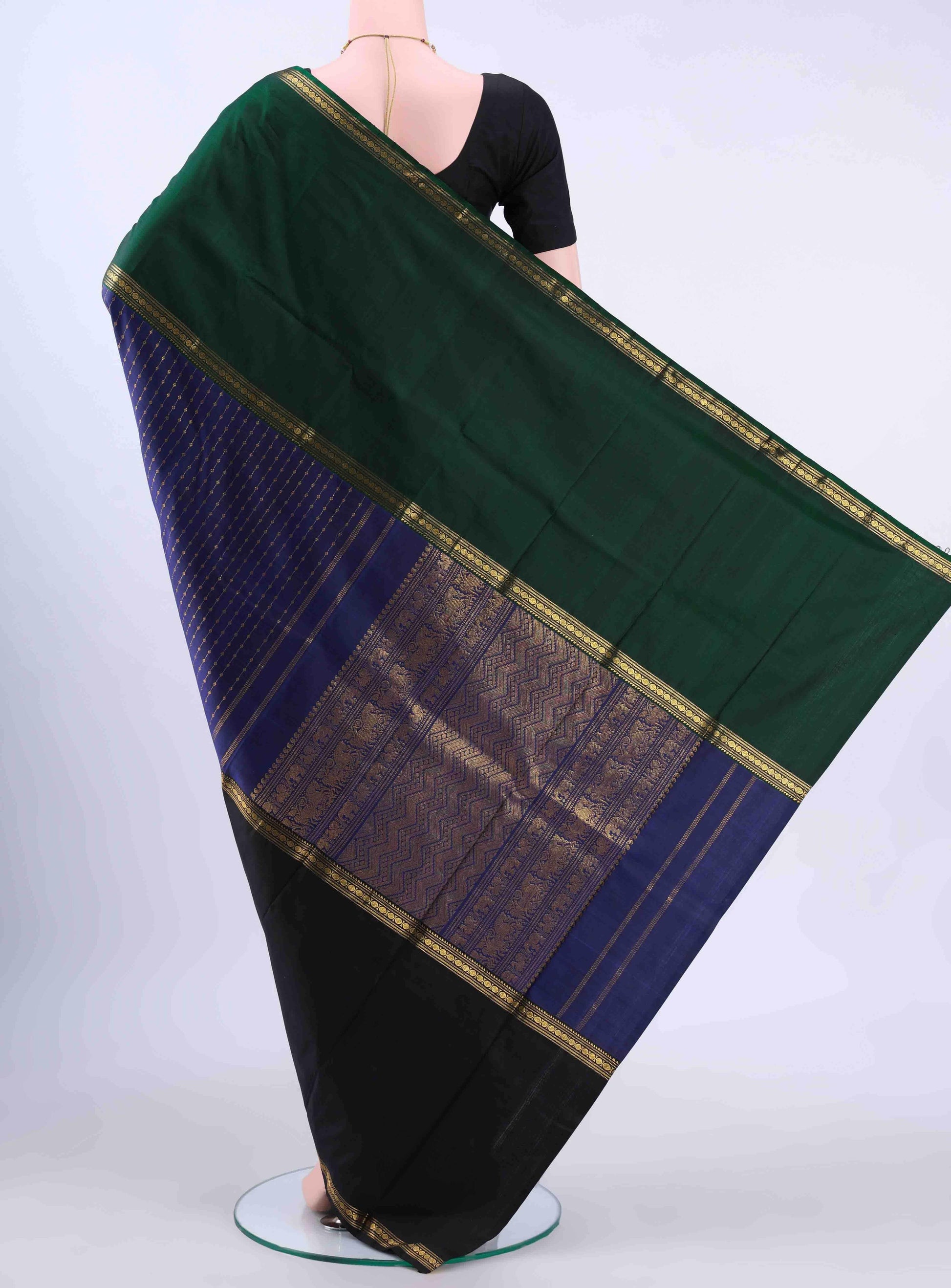 Navy Blue Kanchipuram Silk Saree