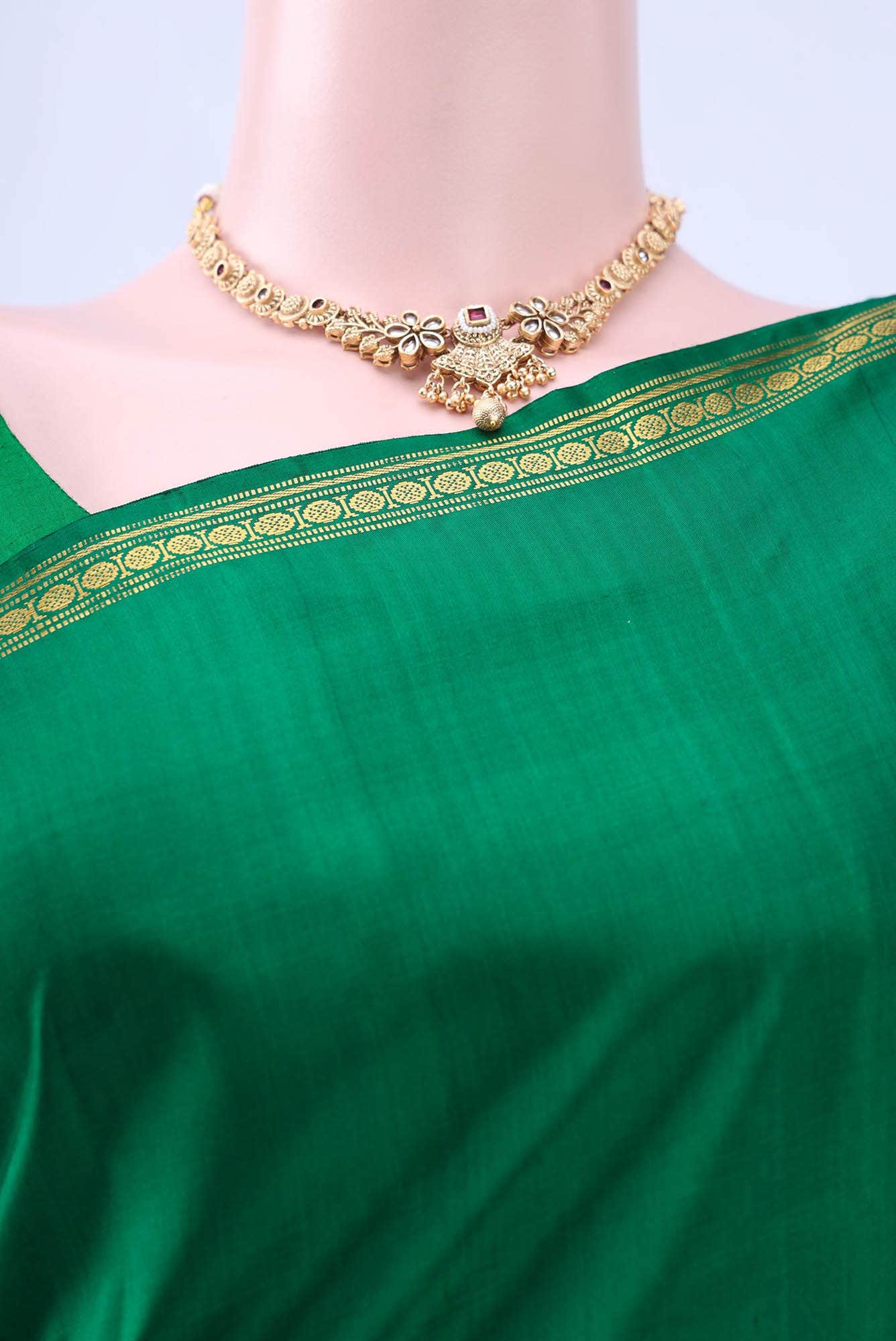 Peacock Blue Kanchipuram Saree