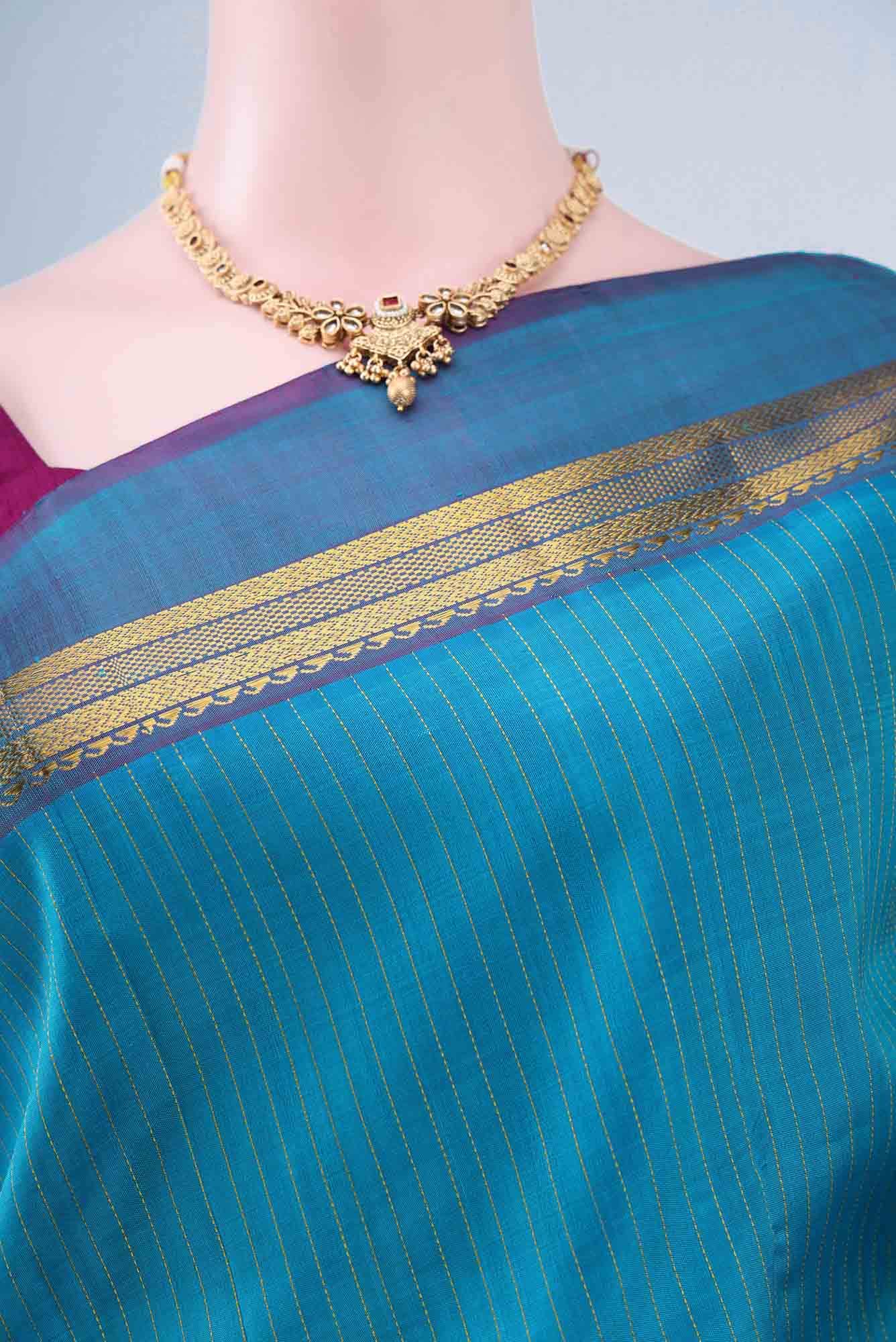 Blue Kanchipuram Silk Saree