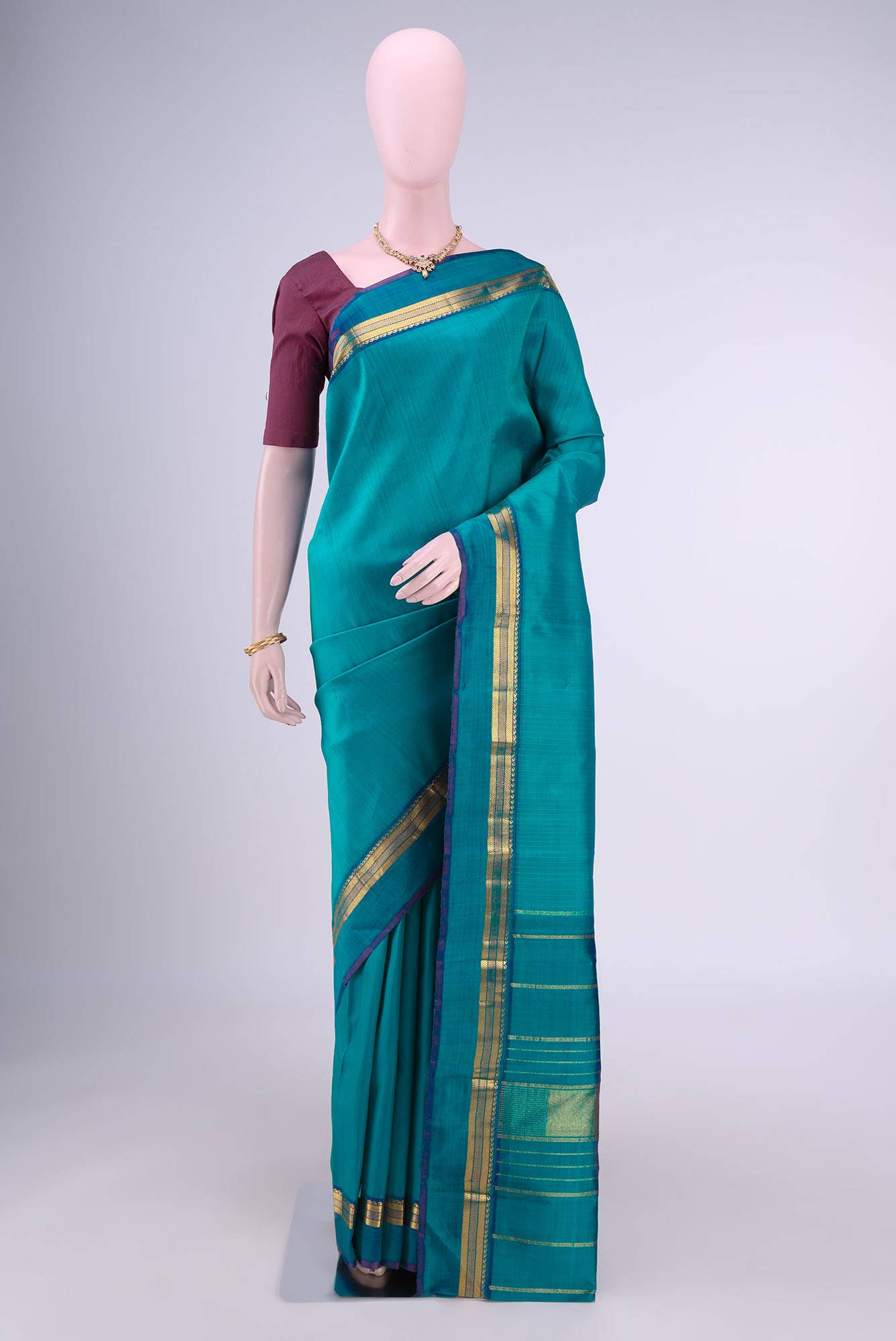 Blue Kanchipuram Silk Saree