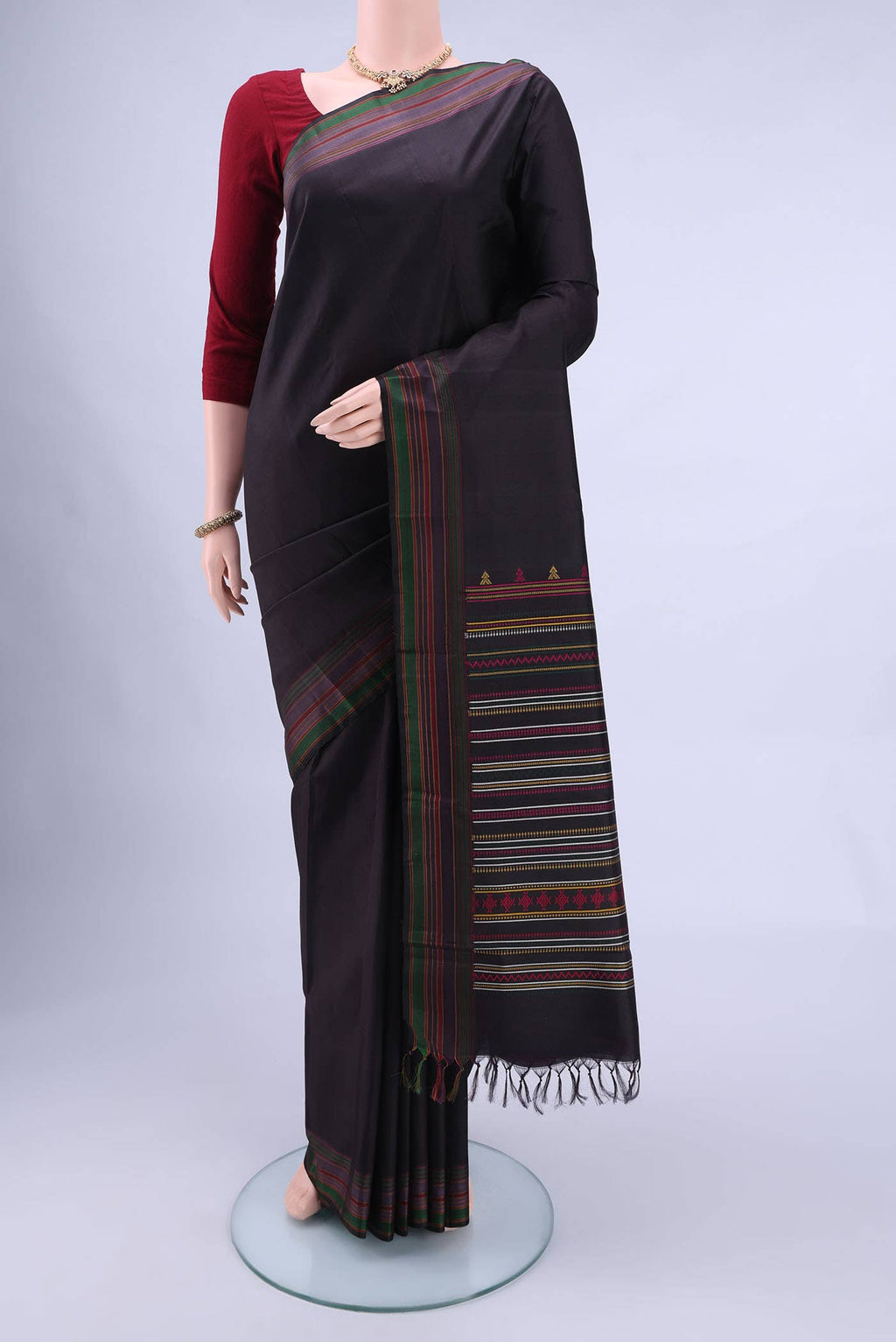 Black Kanchipuram Silk Saree