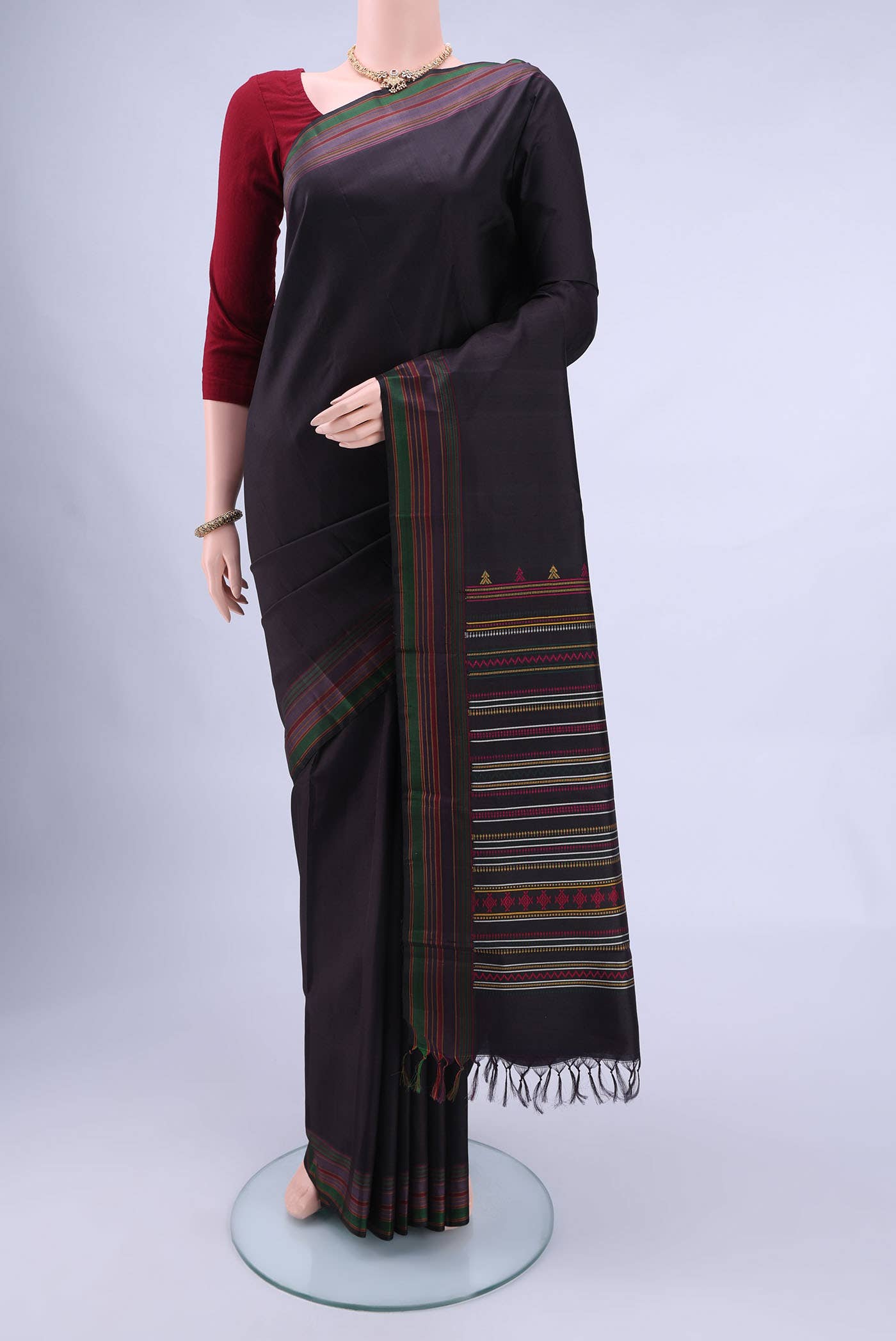Black Kanchipuram Silk Saree