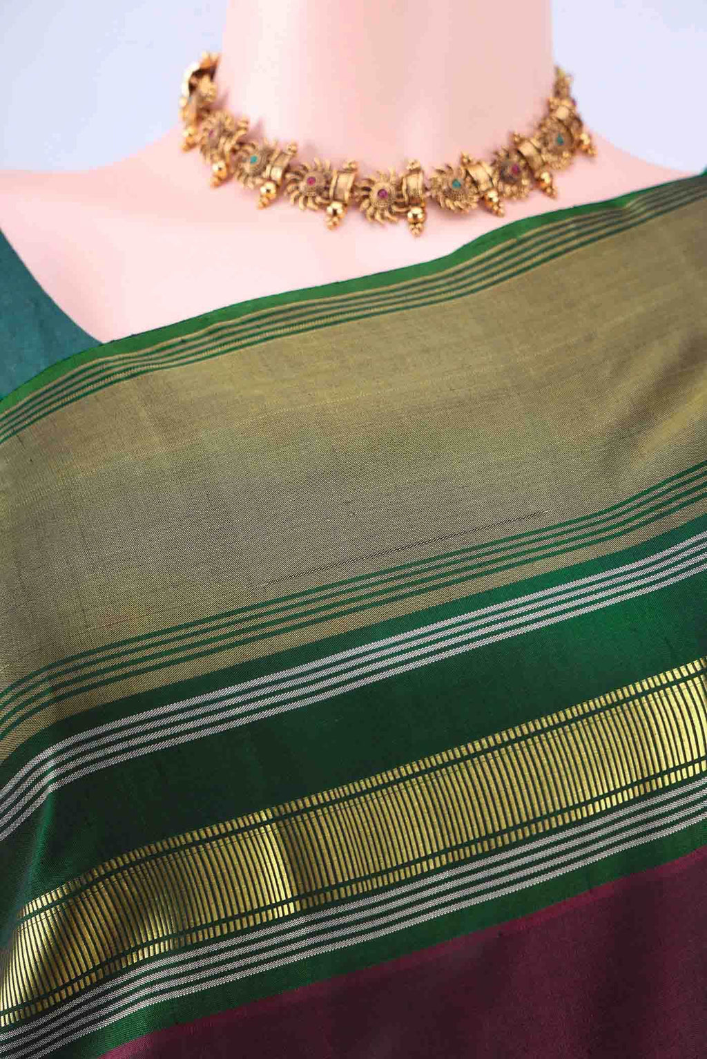 Burgundy Kanchipuram Silk Saree