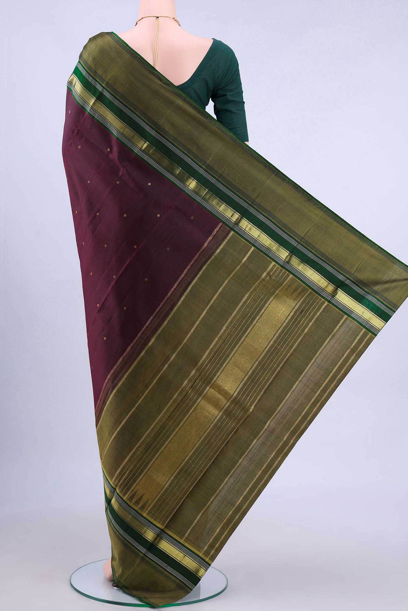 Burgundy Kanchipuram Silk Saree