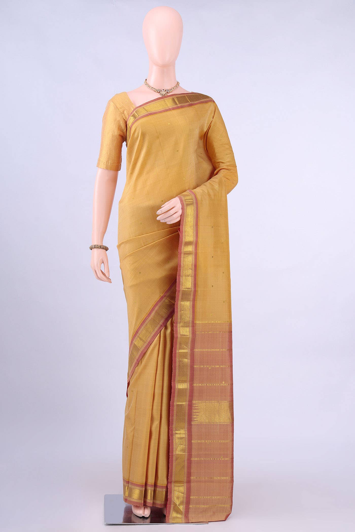 Beige Kanchipuram Saree