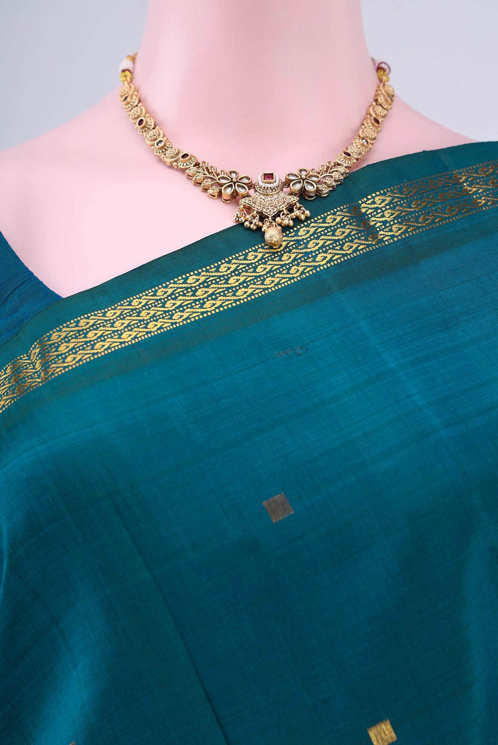 Peacock Blue Nangavalli Silk [ Salem ] Saree
