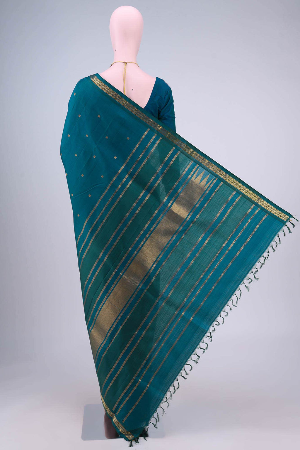 Peacock Blue Nangavalli Silk [ Salem ] Saree