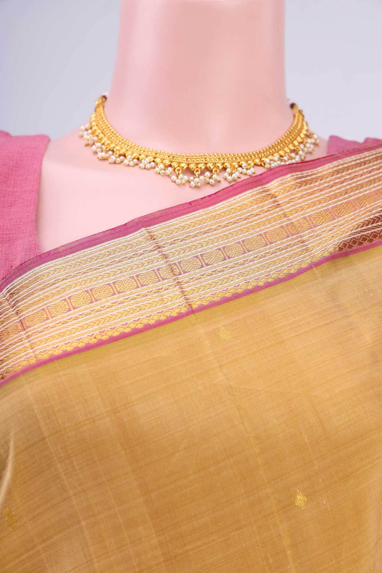 Dark Beige Kanchipuram Saree