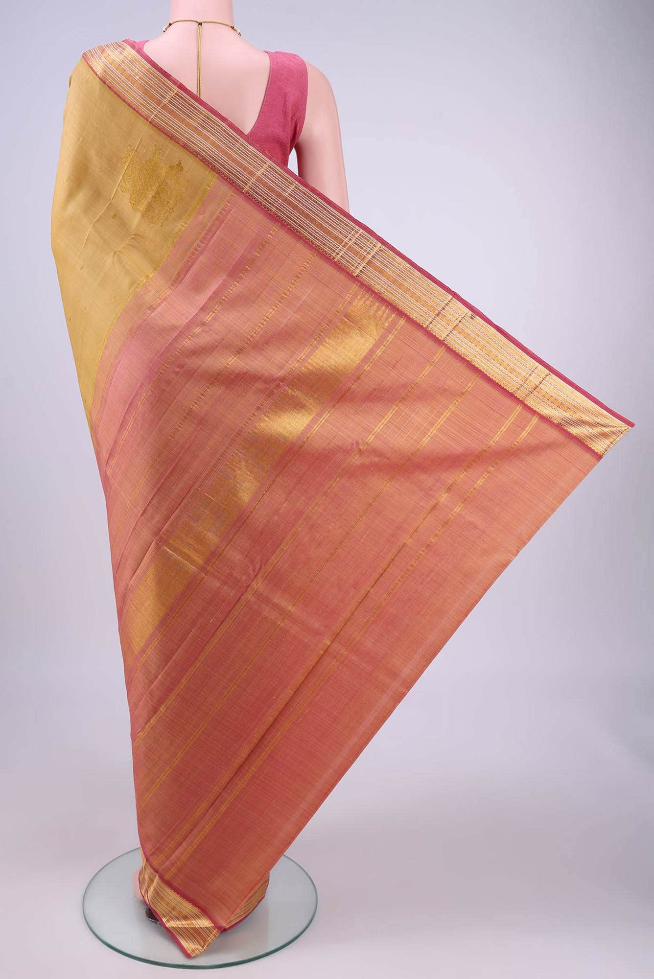Dark Beige Kanchipuram Saree