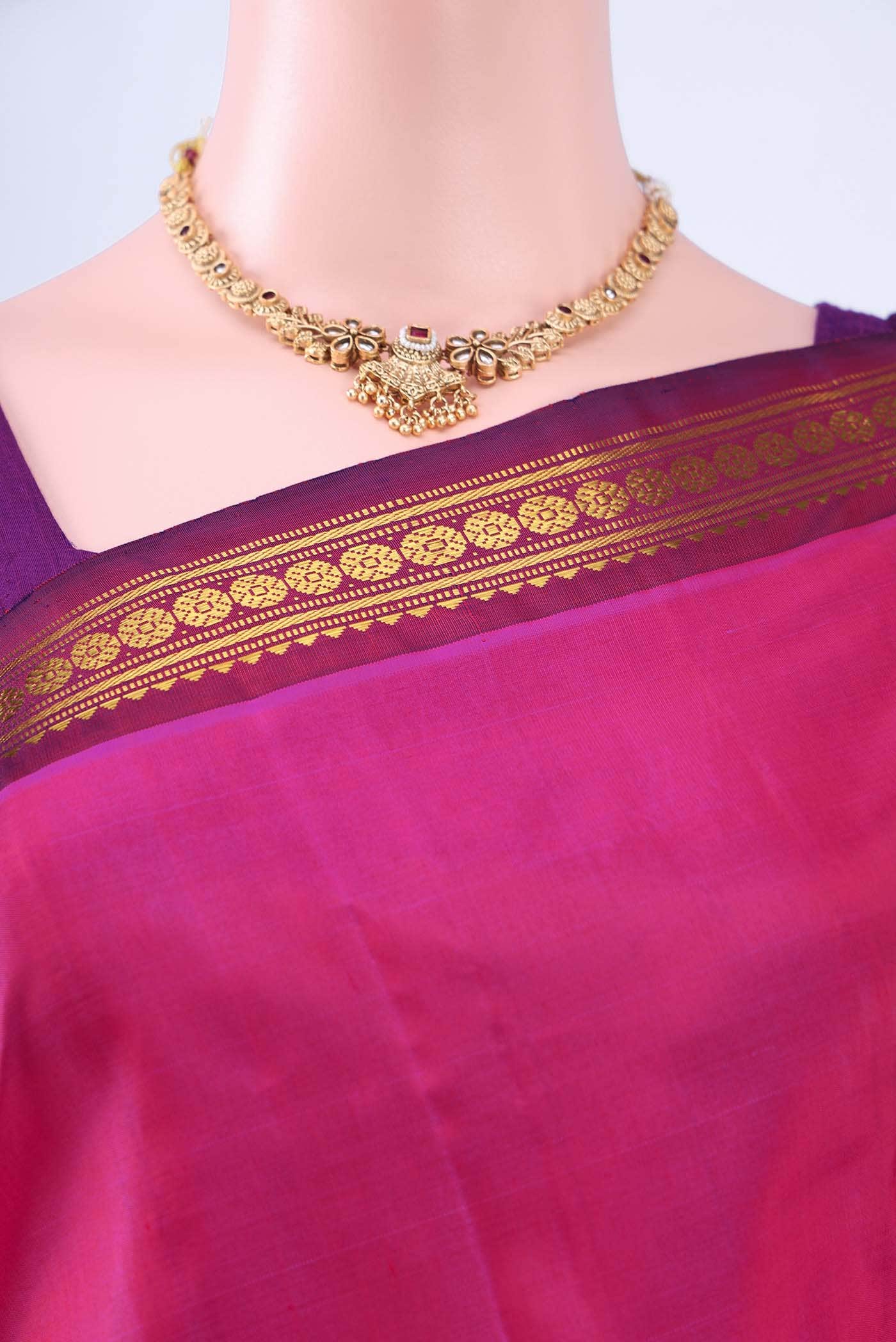 Imperial Pink Dual Tone Kanchipuram Silk Saree