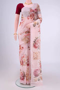 Rose pink Linen Cotton Saree