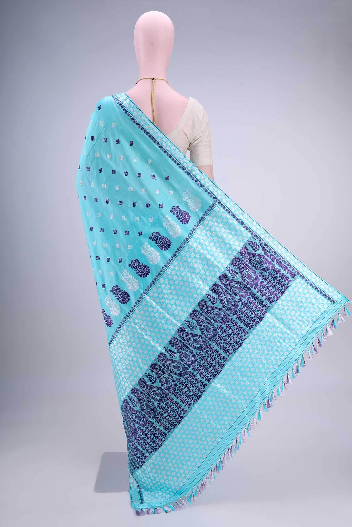 short color Dual Tone Assam Silk Saree