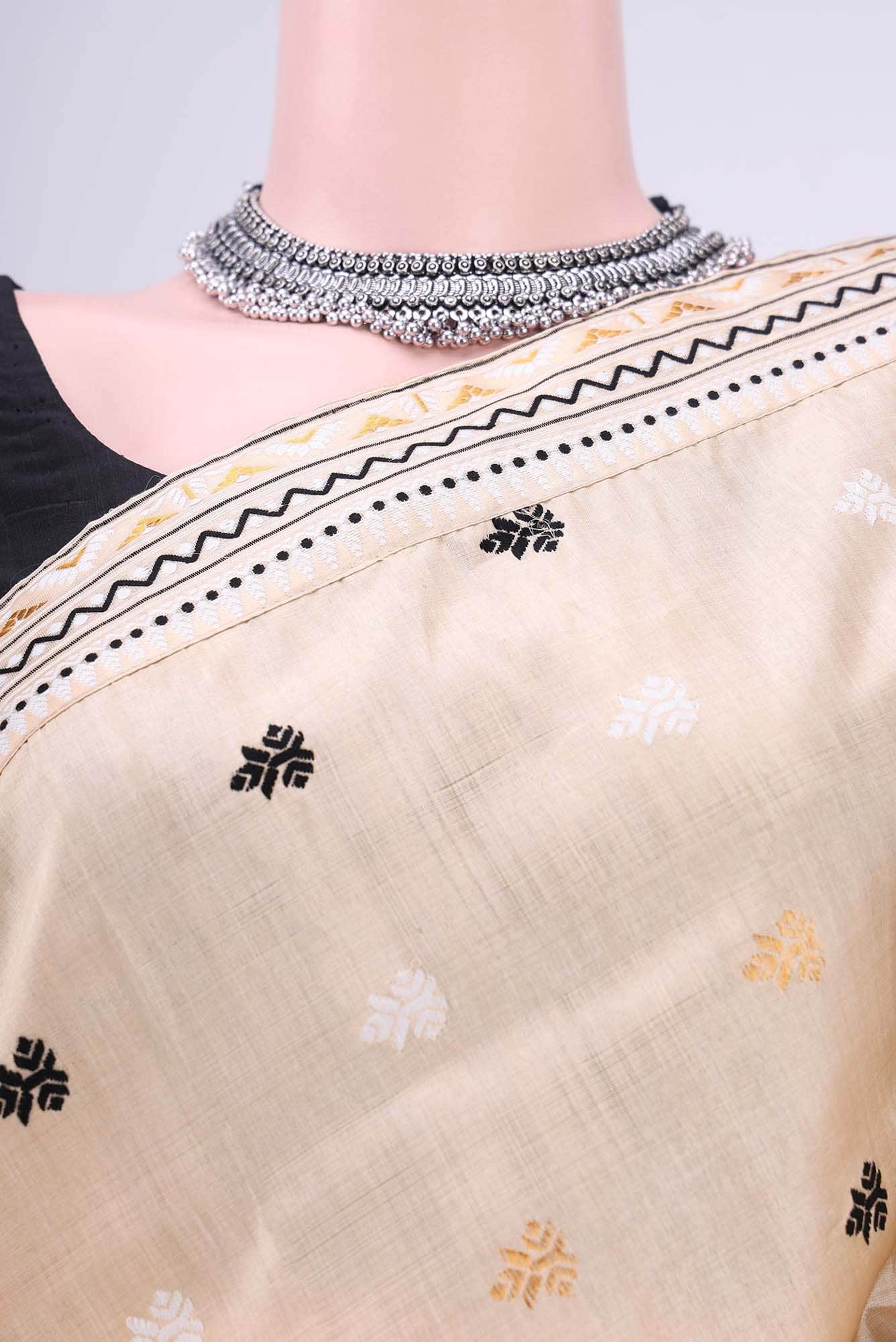Beige Assam Silk Saree