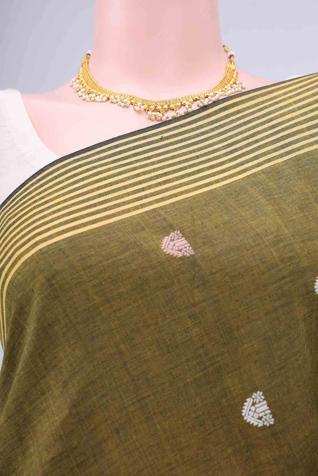 Mehandi Green Assam Cotton Saree