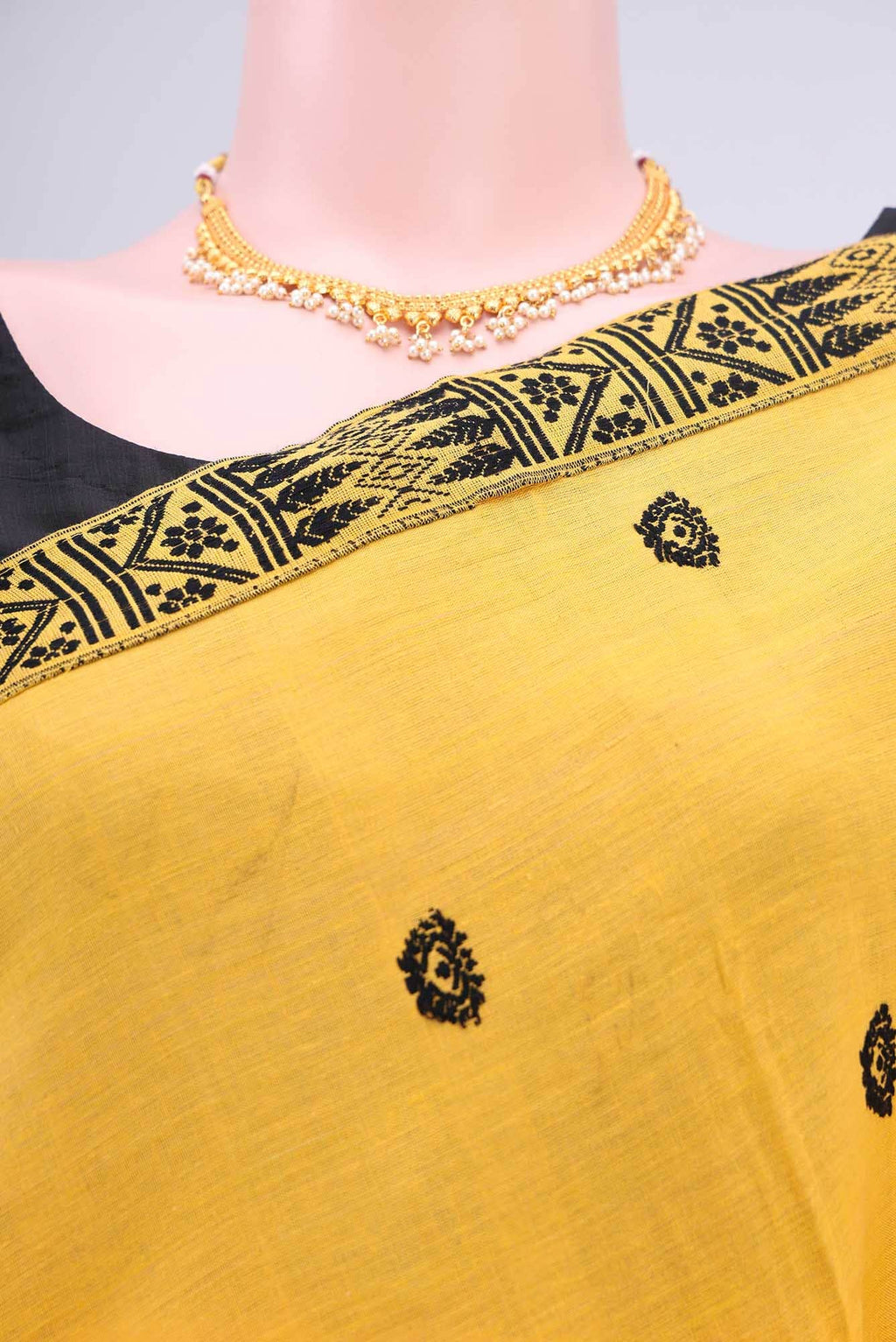Yellow Assam Cotton Saree