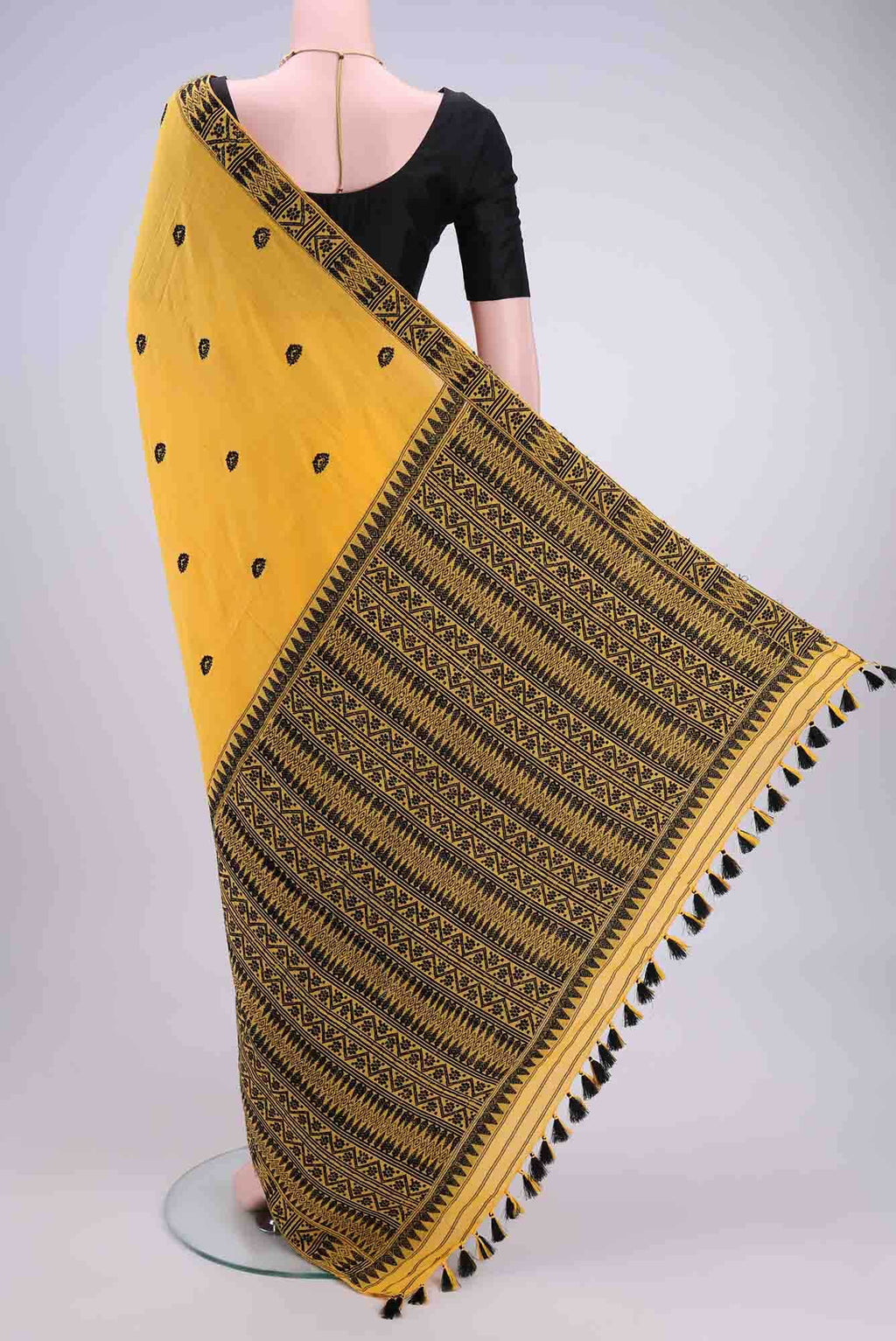 Yellow Assam Cotton Saree