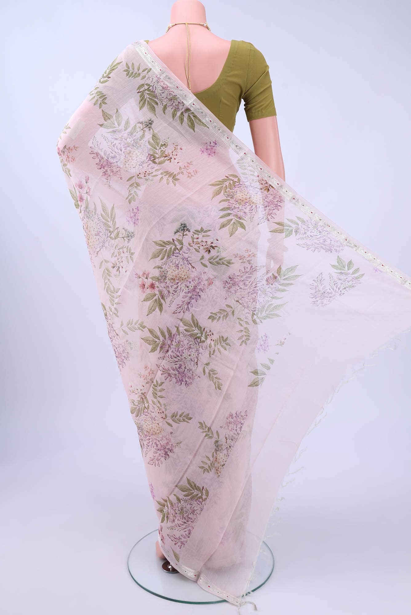 Lilac Chanderi Silk Saree