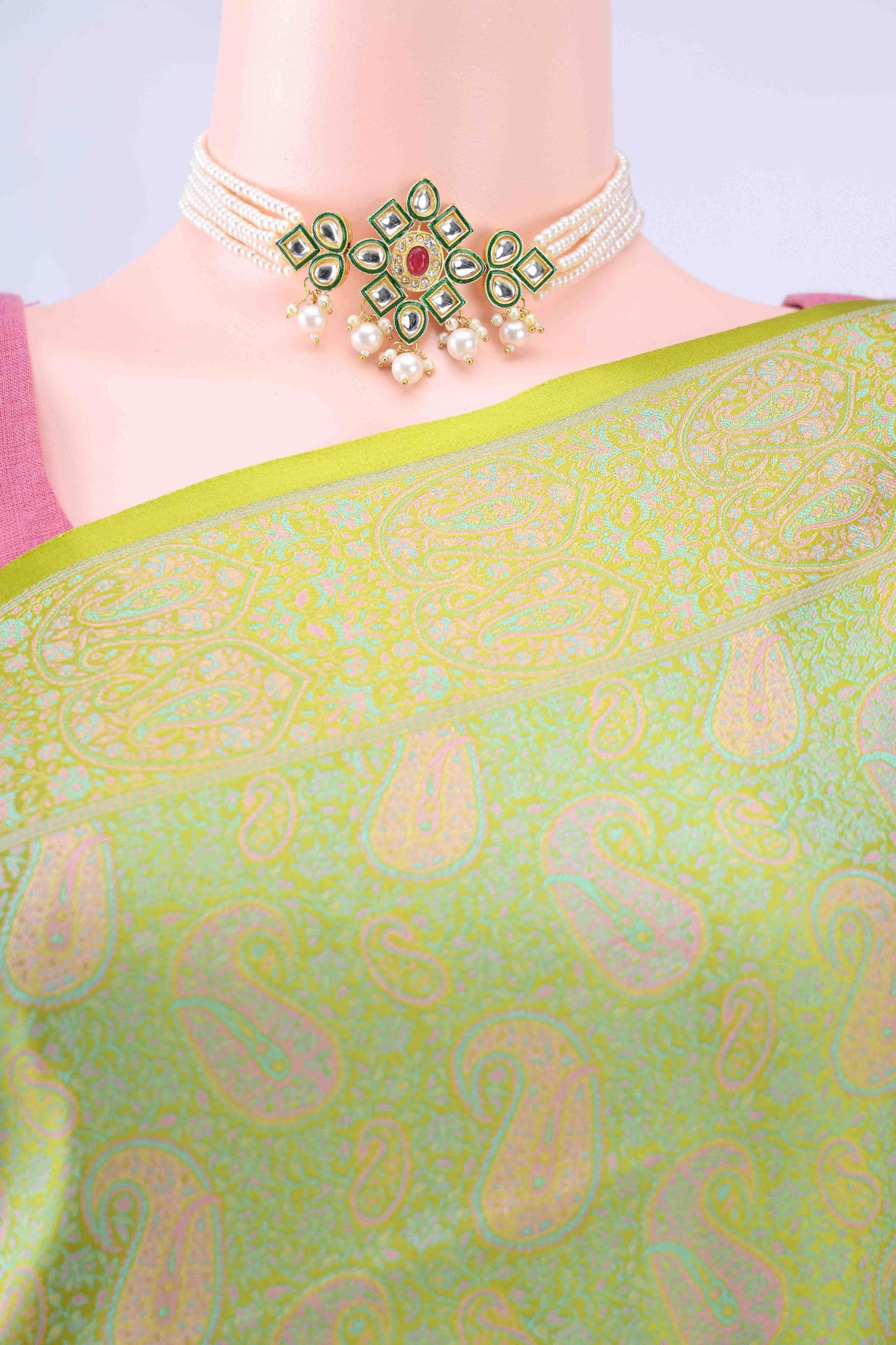 Light Green Banarasi Saree