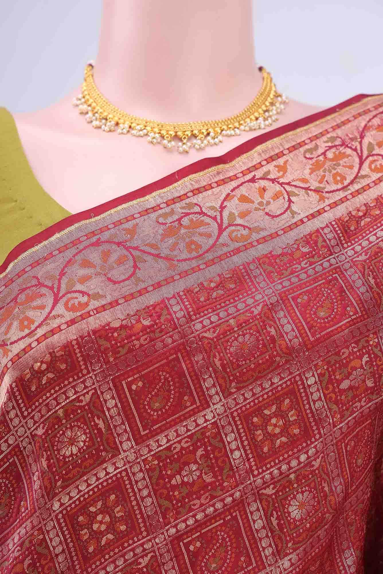 Maroon Baluchari Silk Saree