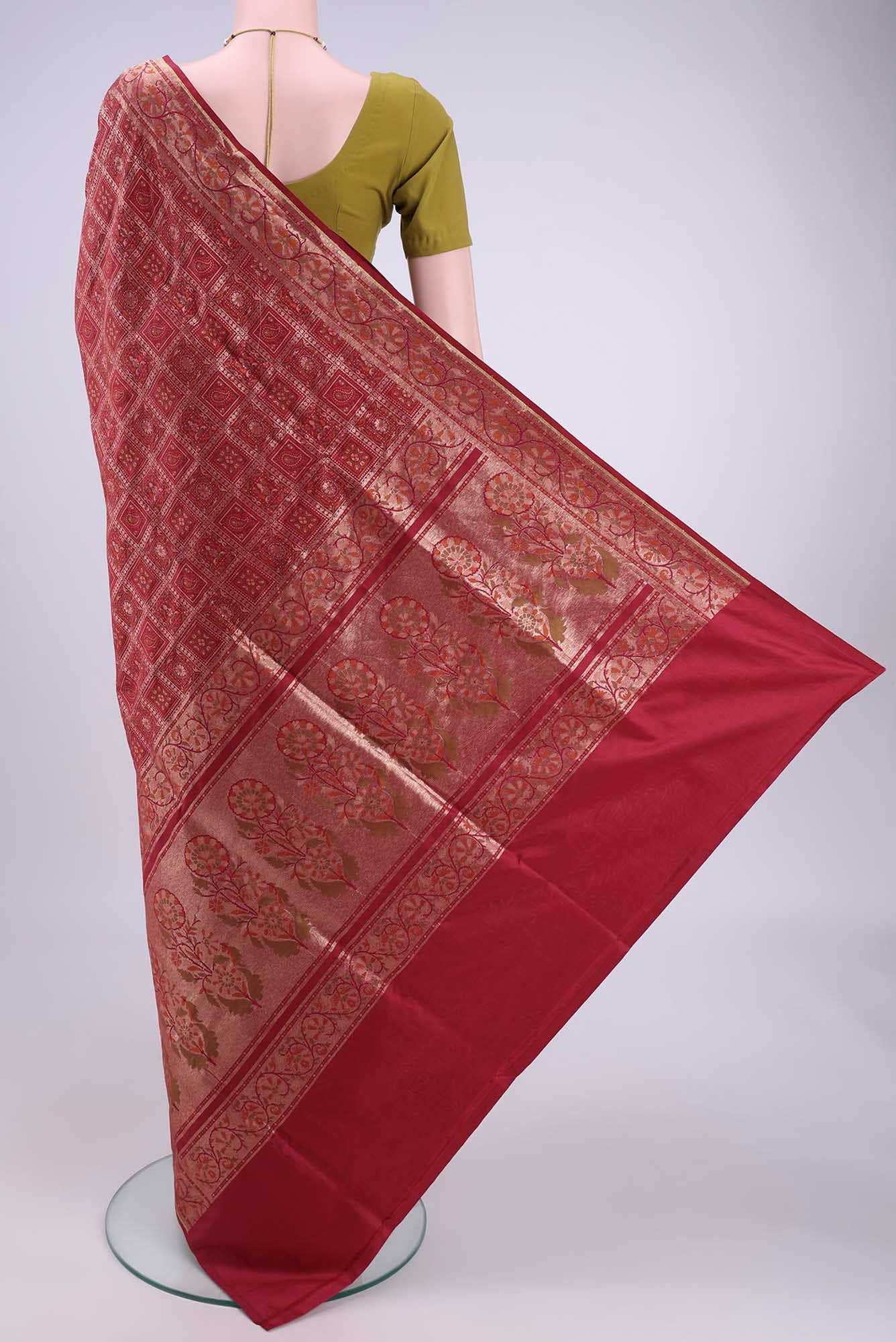 Maroon Baluchari Silk Saree