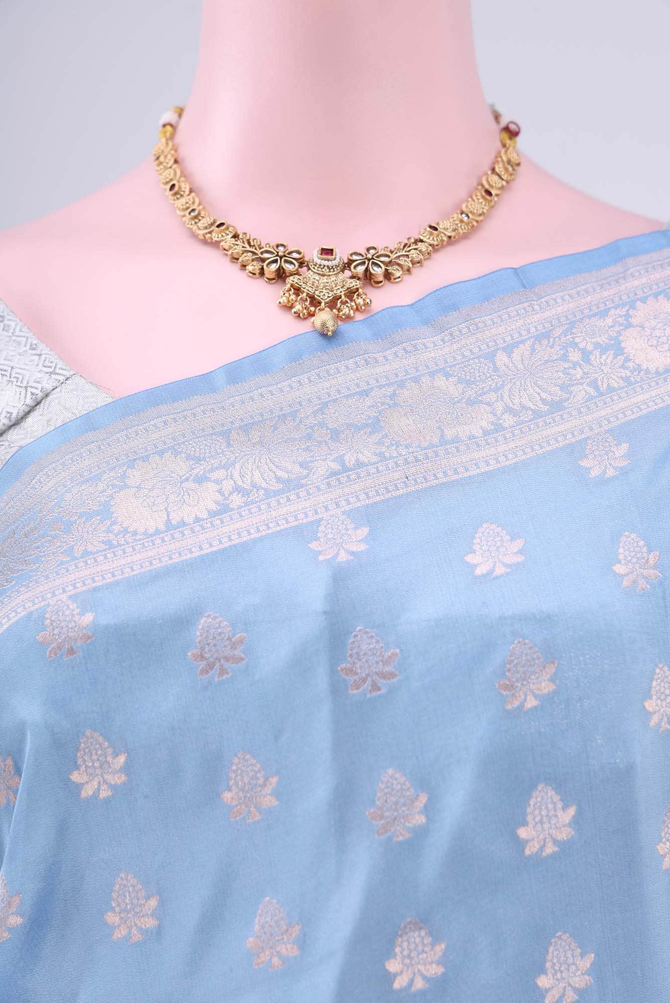 Blue Banarasi Silk Saree
