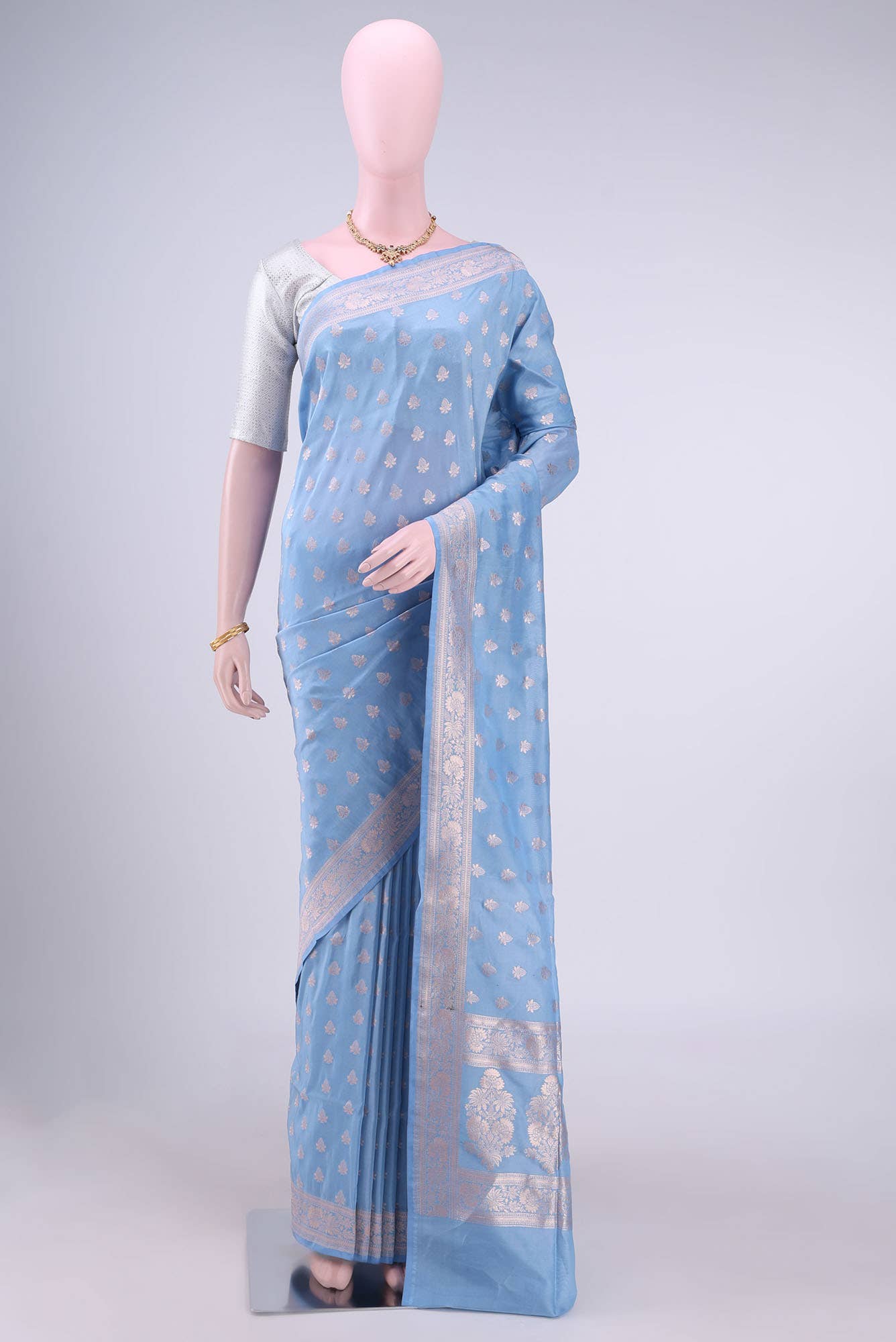 Blue Banarasi Silk Saree