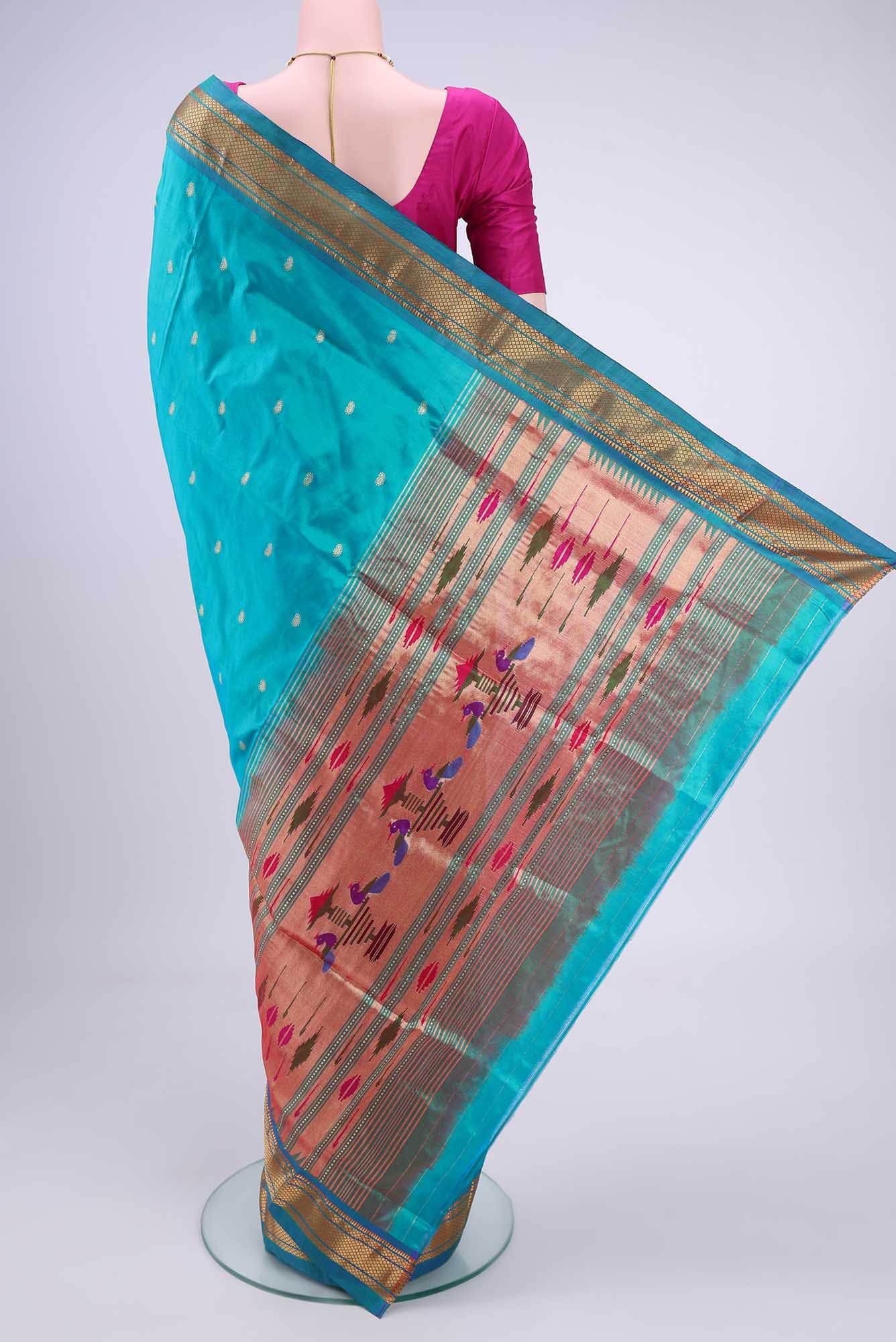 Sea Green Paithani Silk Saree
