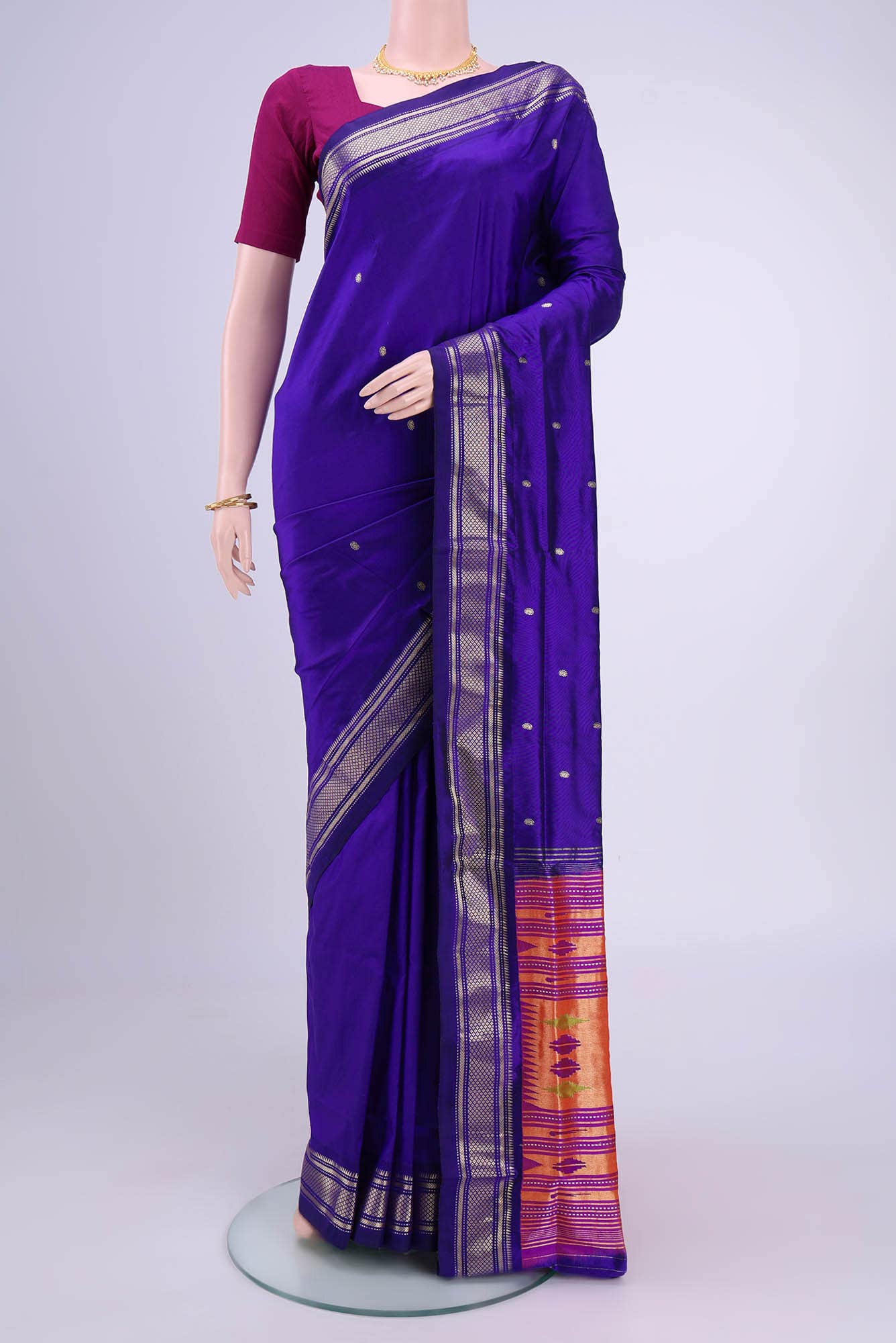 Purple Paithani Silk Saree