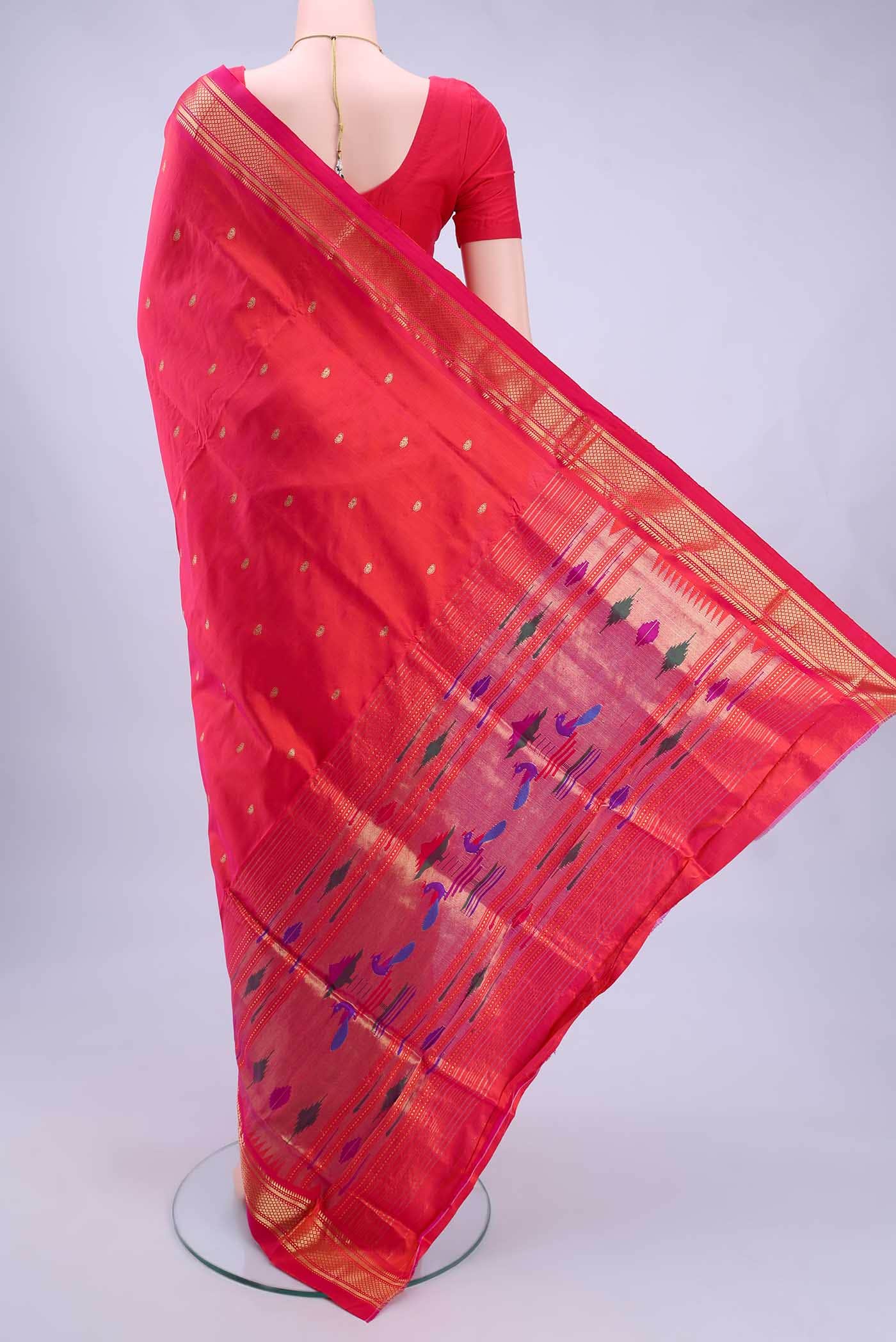 Imperial Pink Paithani Silk Saree