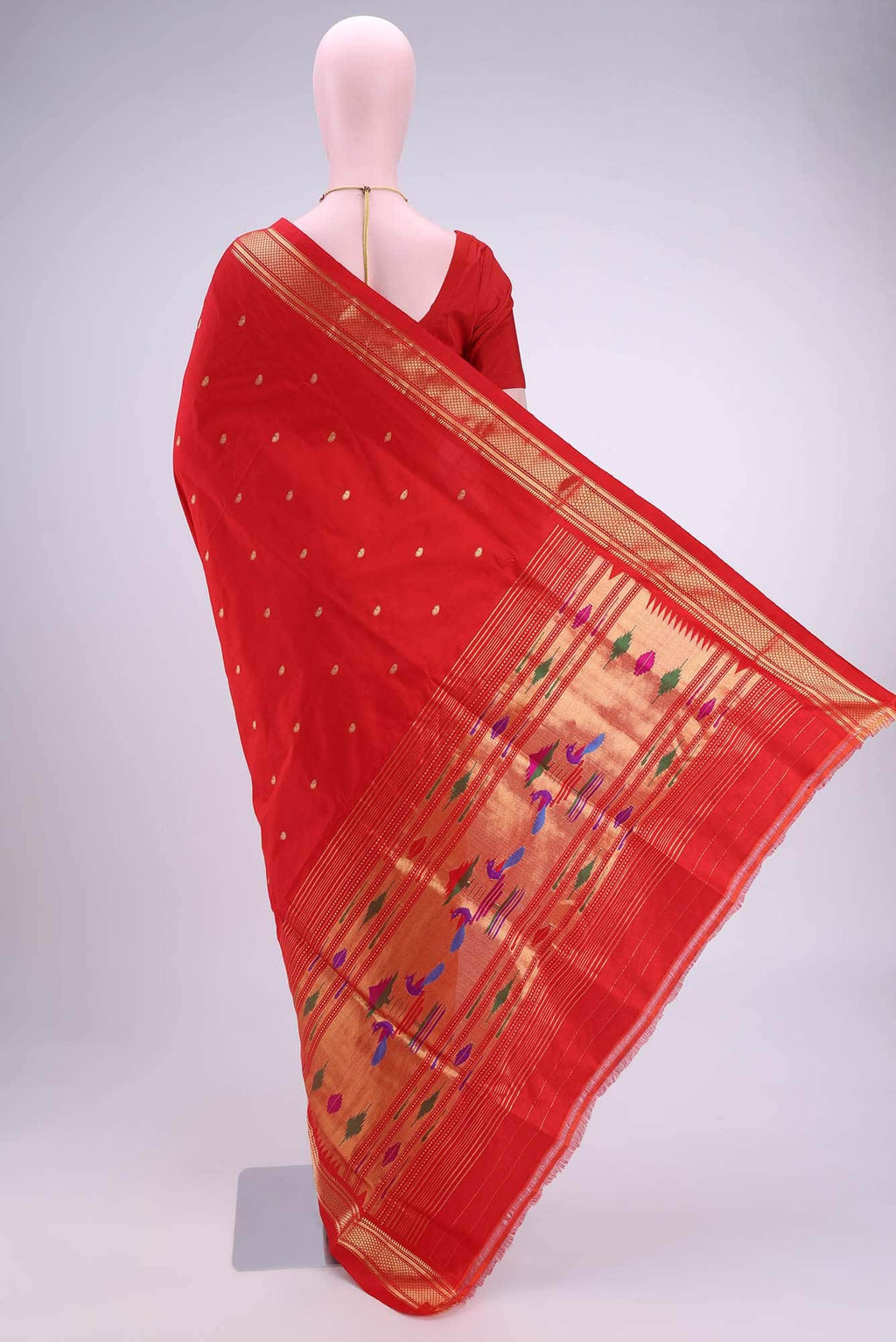 Red Paithani Silk Saree