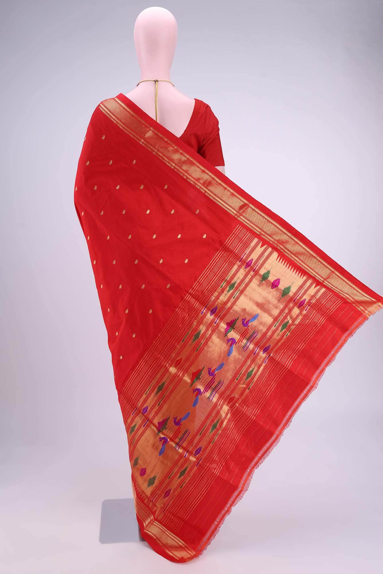 Red Paithani Silk Saree