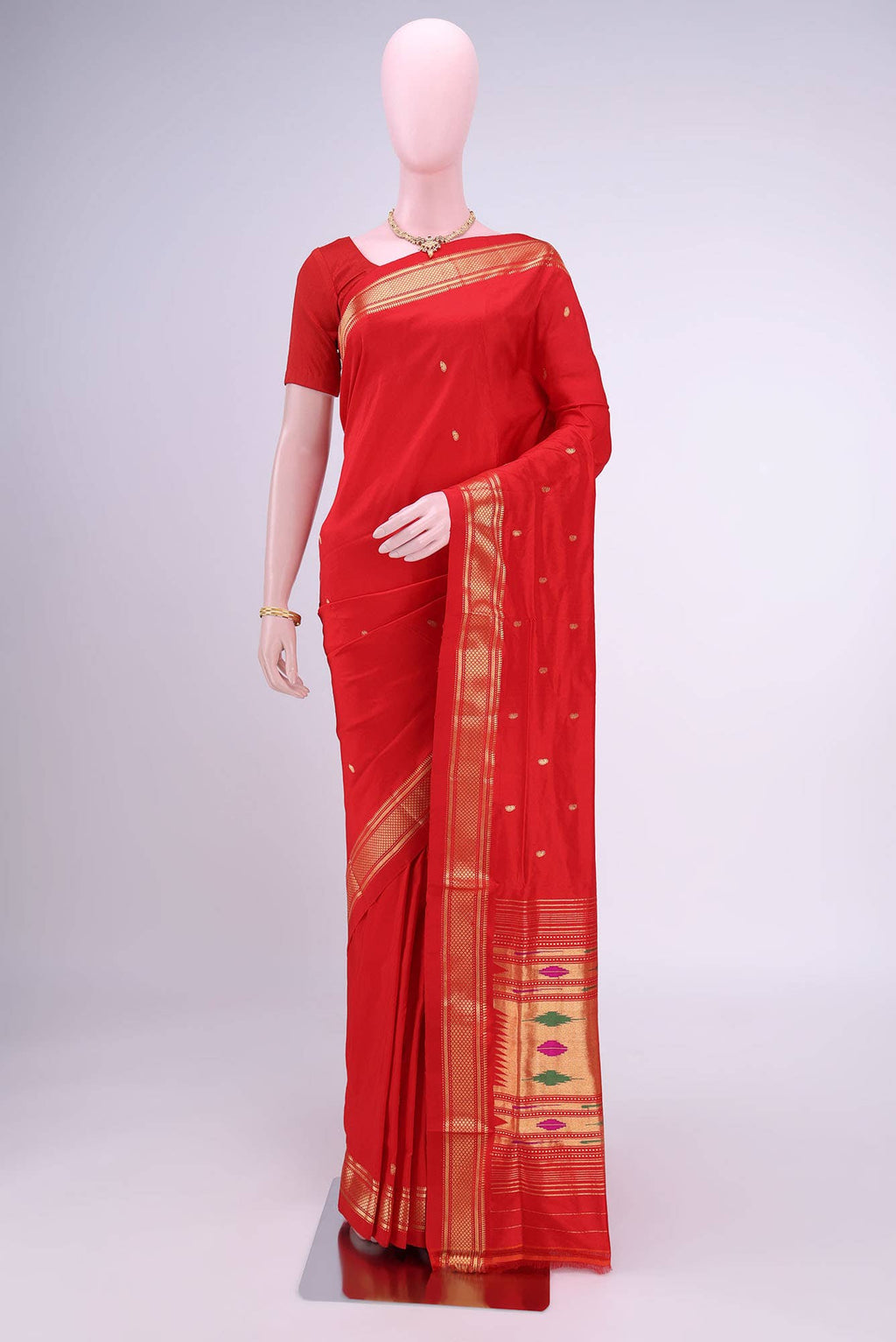 Red Paithani Silk Saree