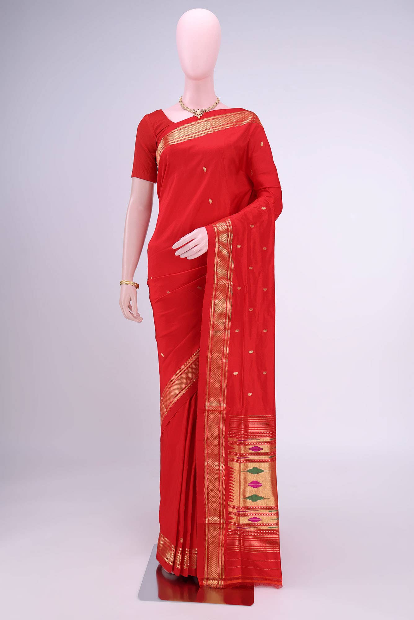 Red Paithani Silk Saree
