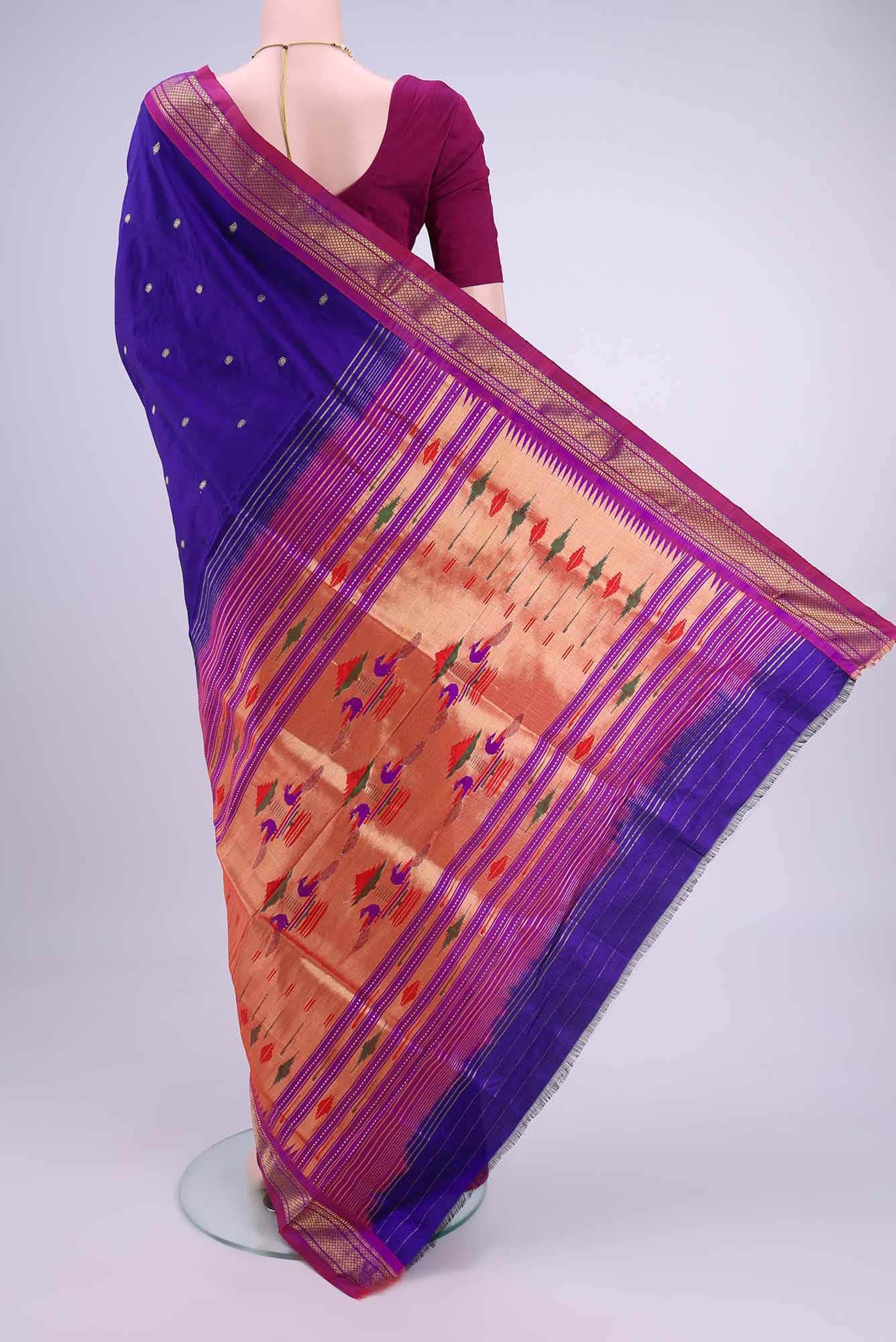 Royal Blue Paithani Silk Saree