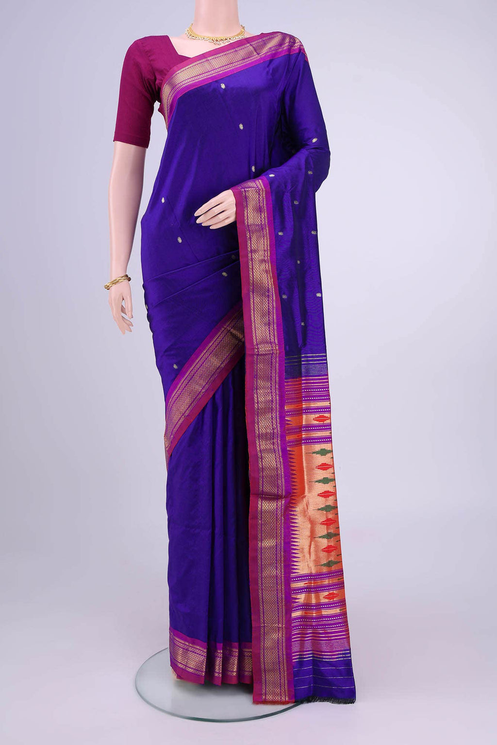 Royal Blue Paithani Silk Saree