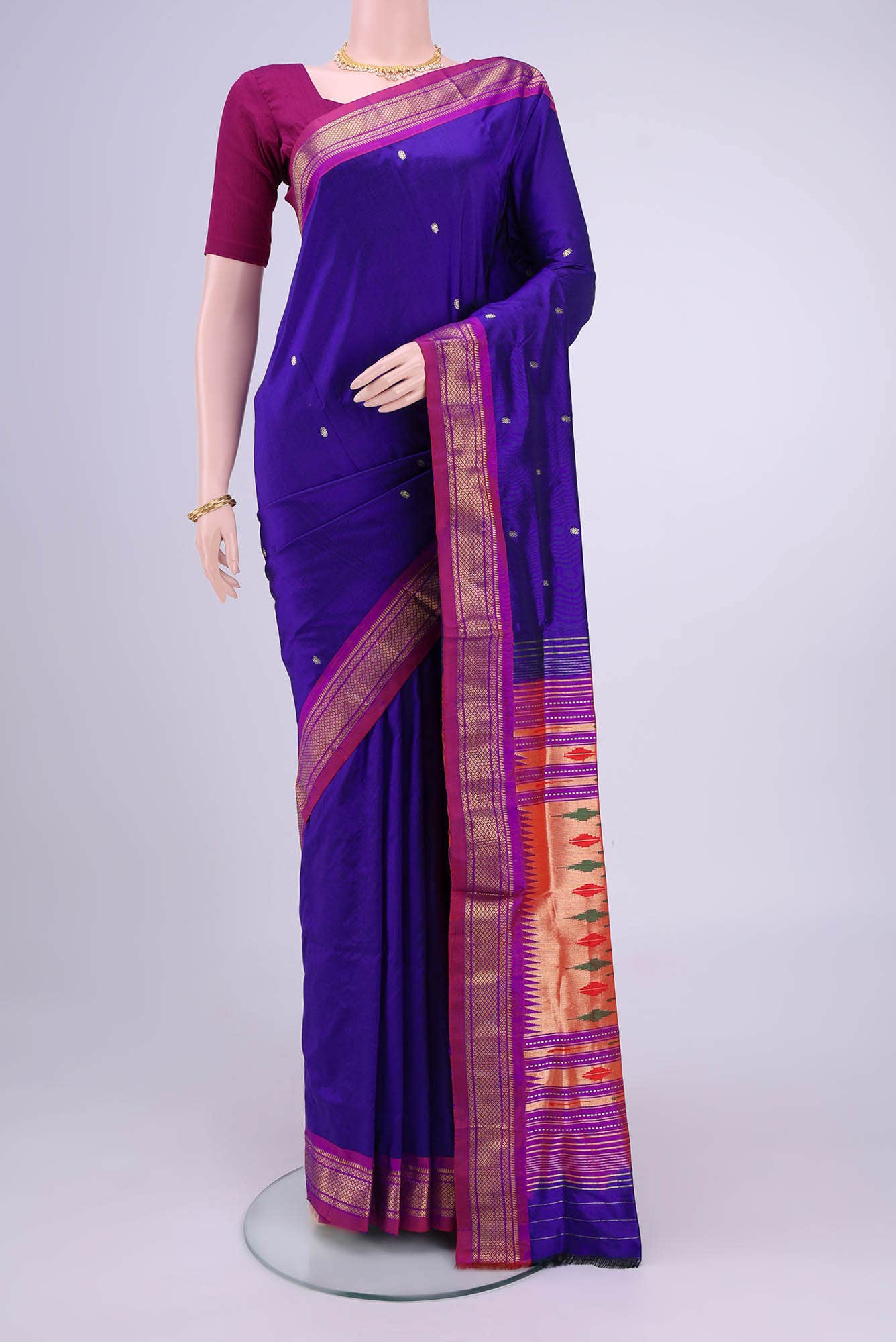 Royal Blue Paithani Silk Saree