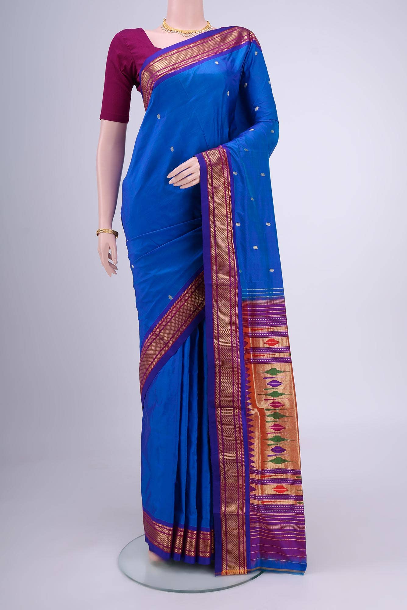 Royel Blue Paithani Silk Saree