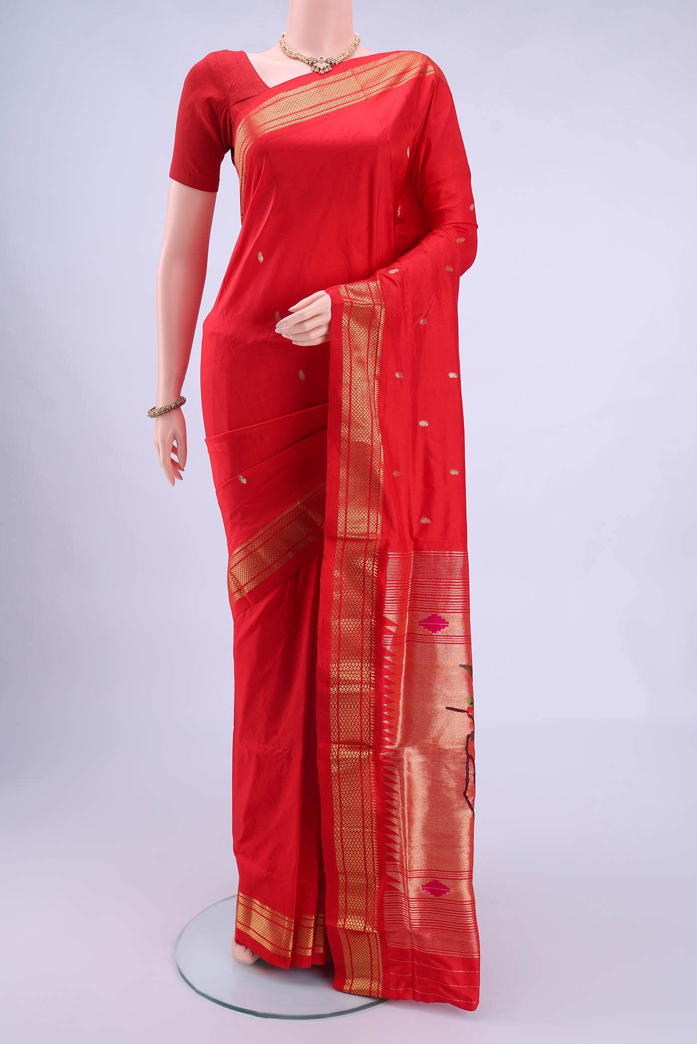 Red Paithani Silk Saree