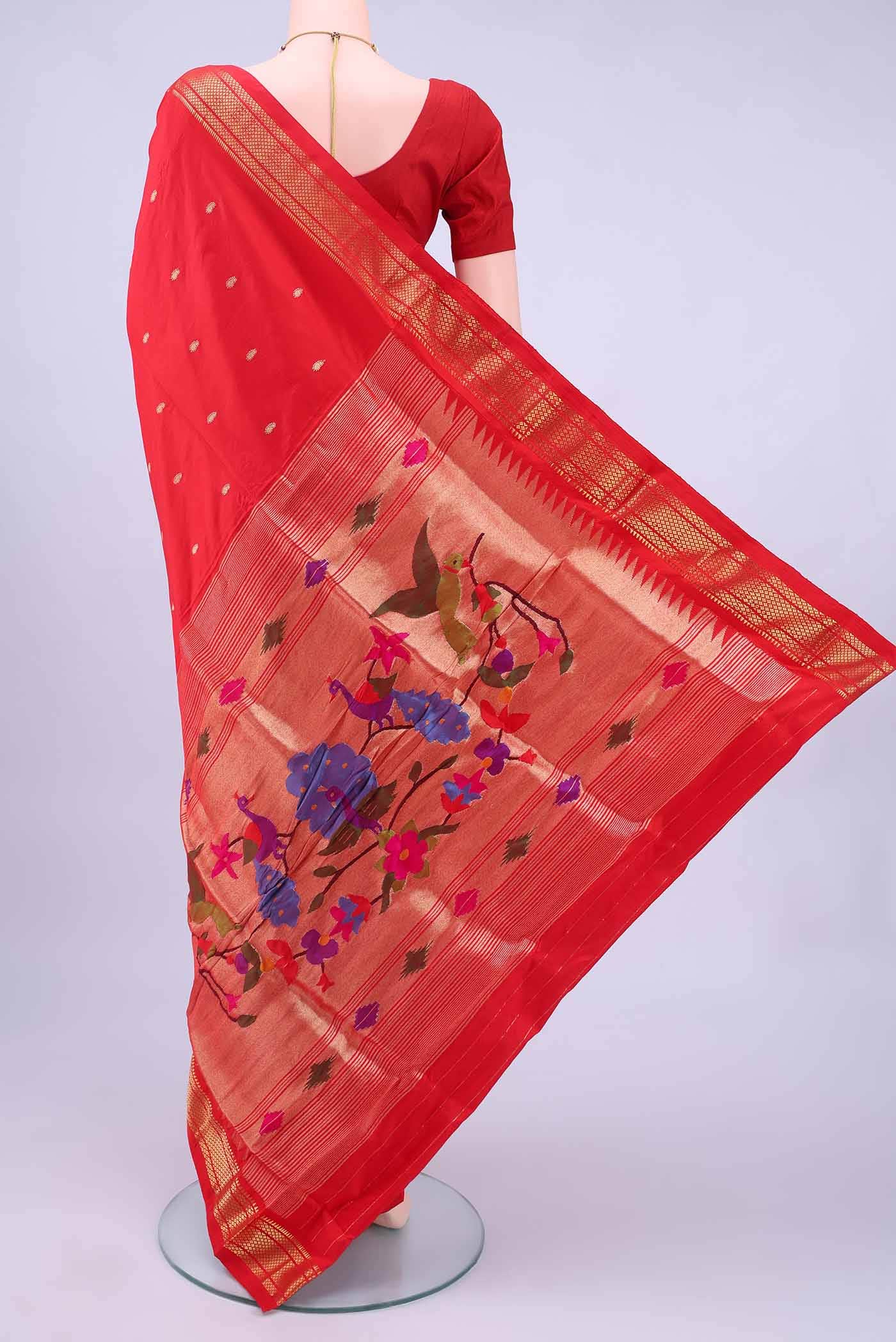 Red Paithani Silk Saree