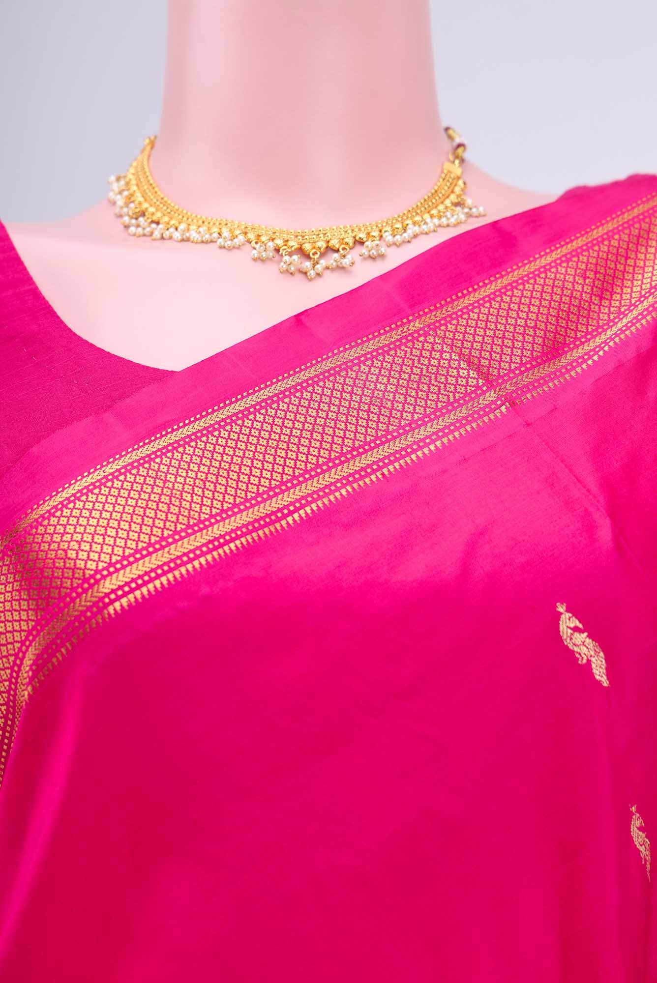 Rani Pink Paithani Silk Saree