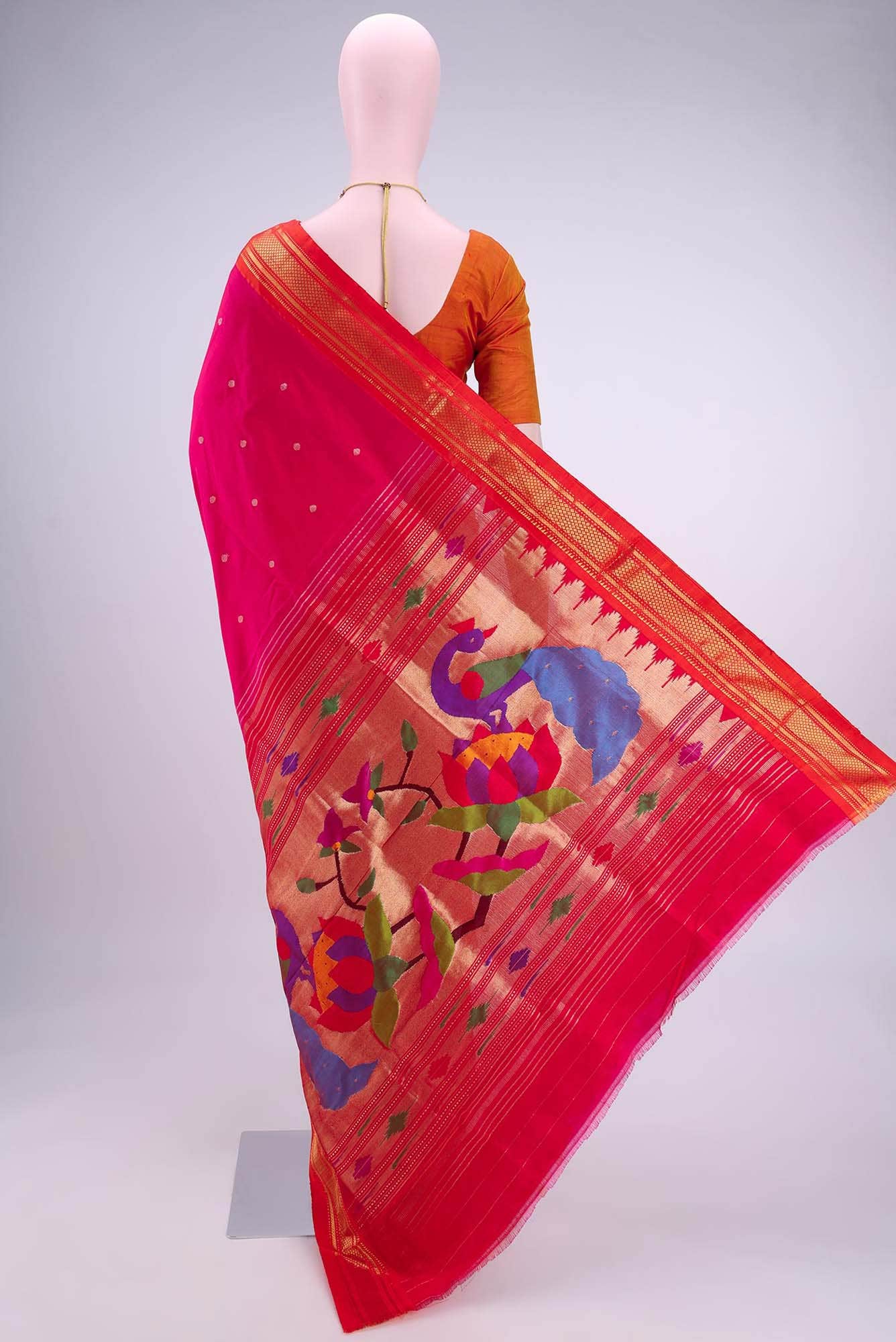 Rani Pink Paithani Silk Saree