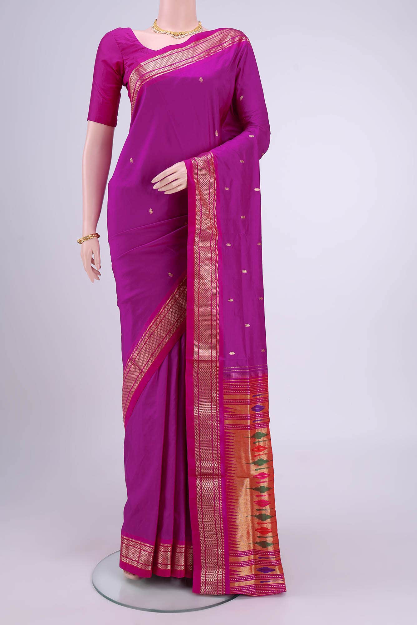 Magenta Paithani Silk Saree