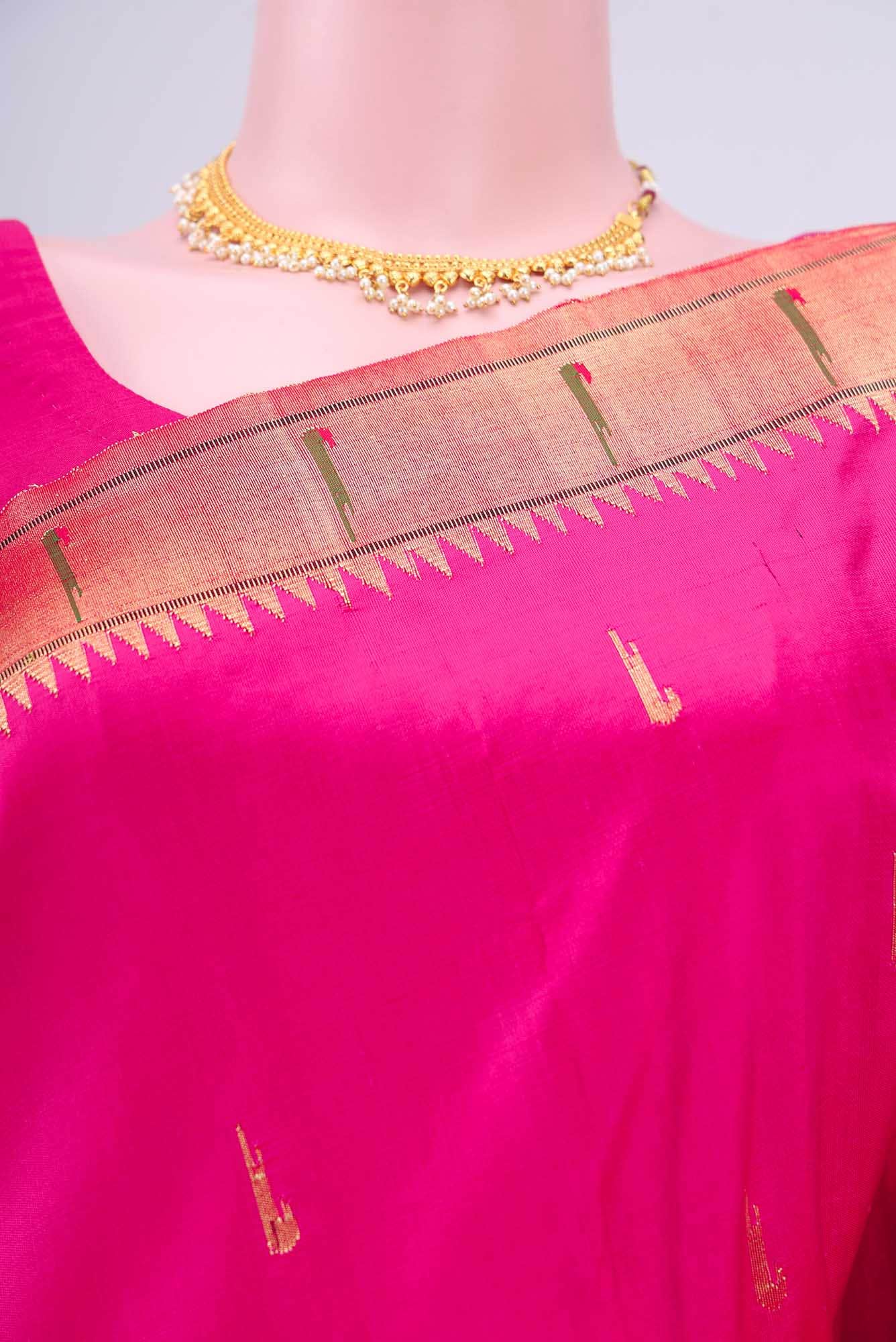 Rani Pink Paithani Silk Saree