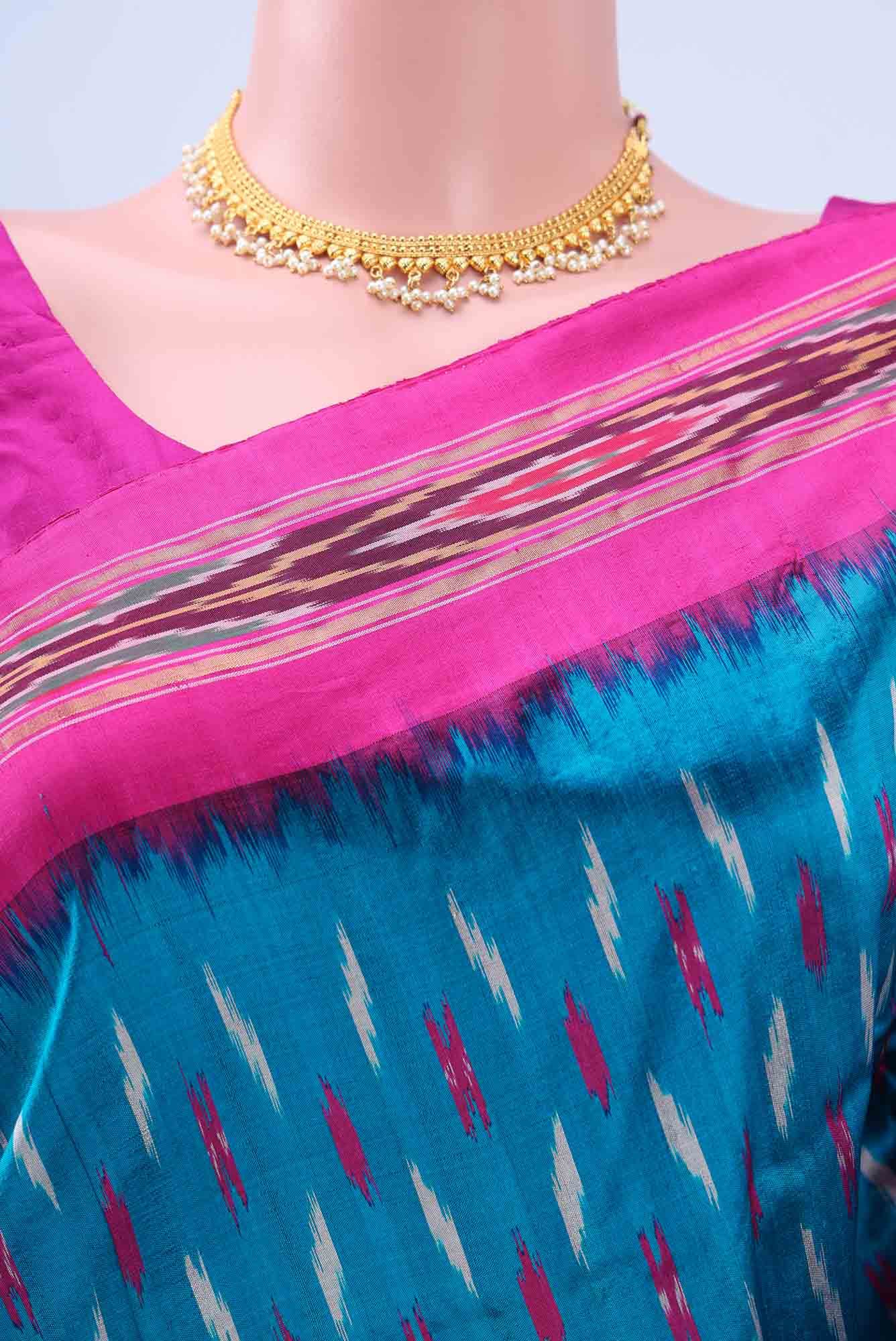 Blue Pochampally Silk Saree