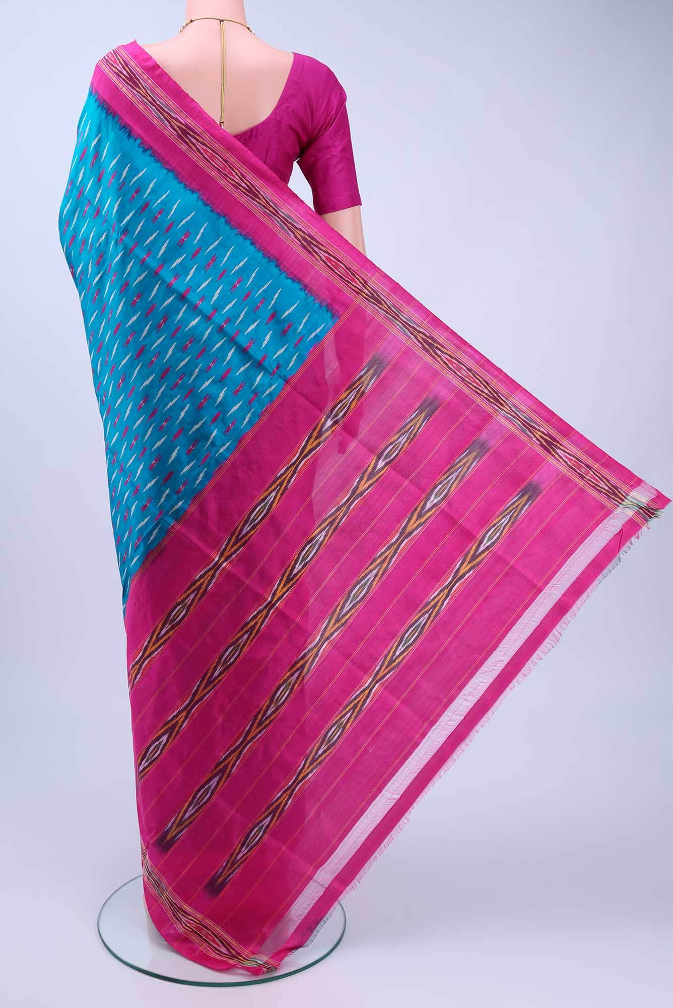 Blue Pochampally Silk Saree