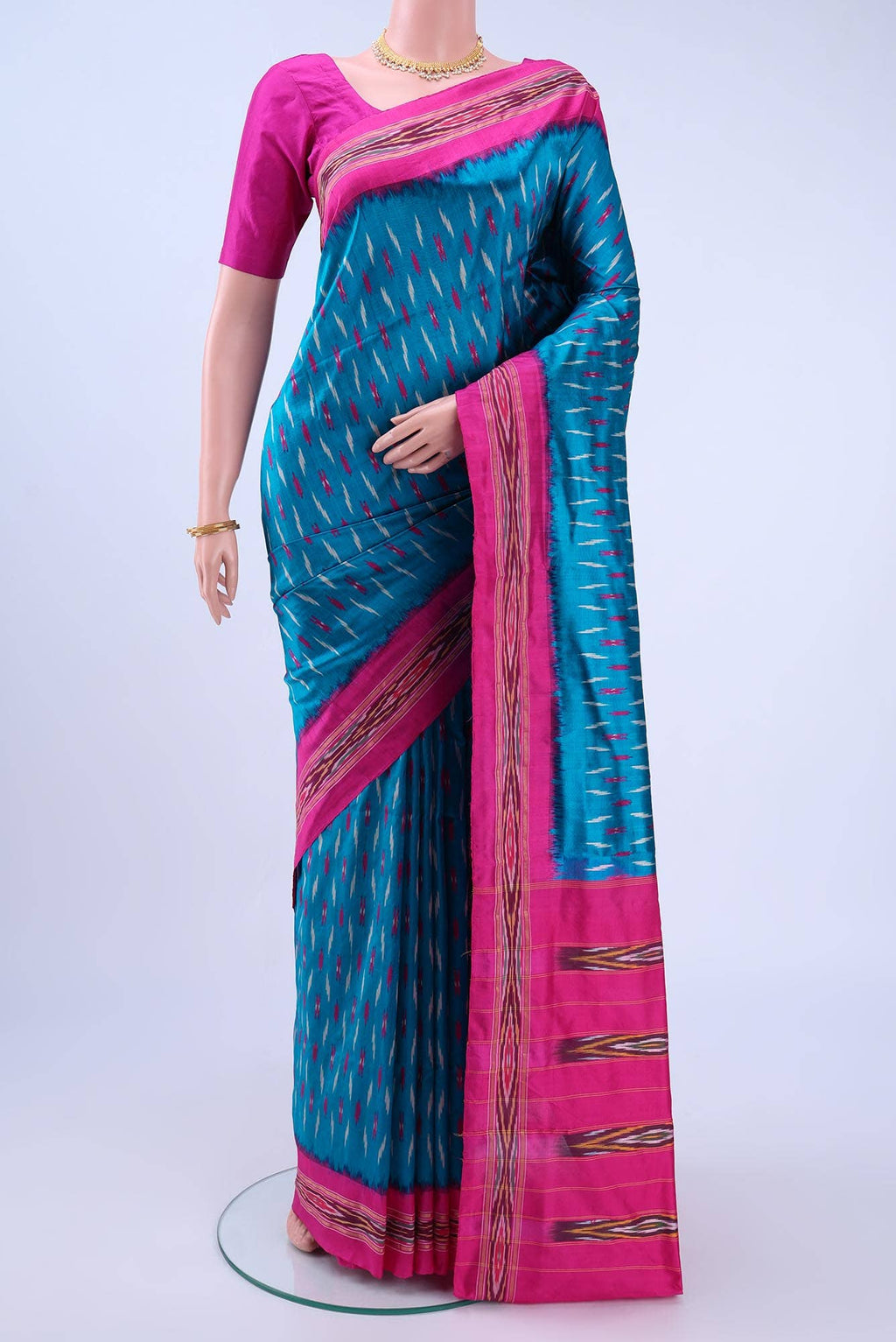 Blue Pochampally Silk Saree
