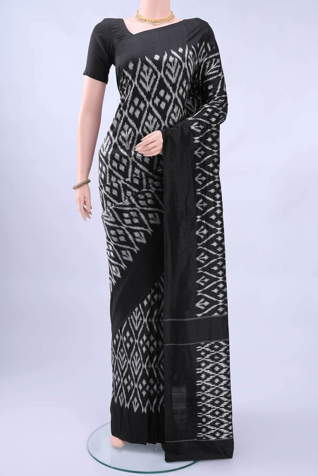 Black Pochampally Silk Saree