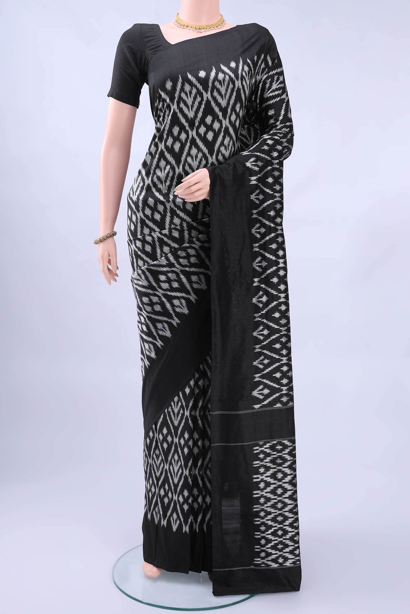 Black Pochampally Silk Saree