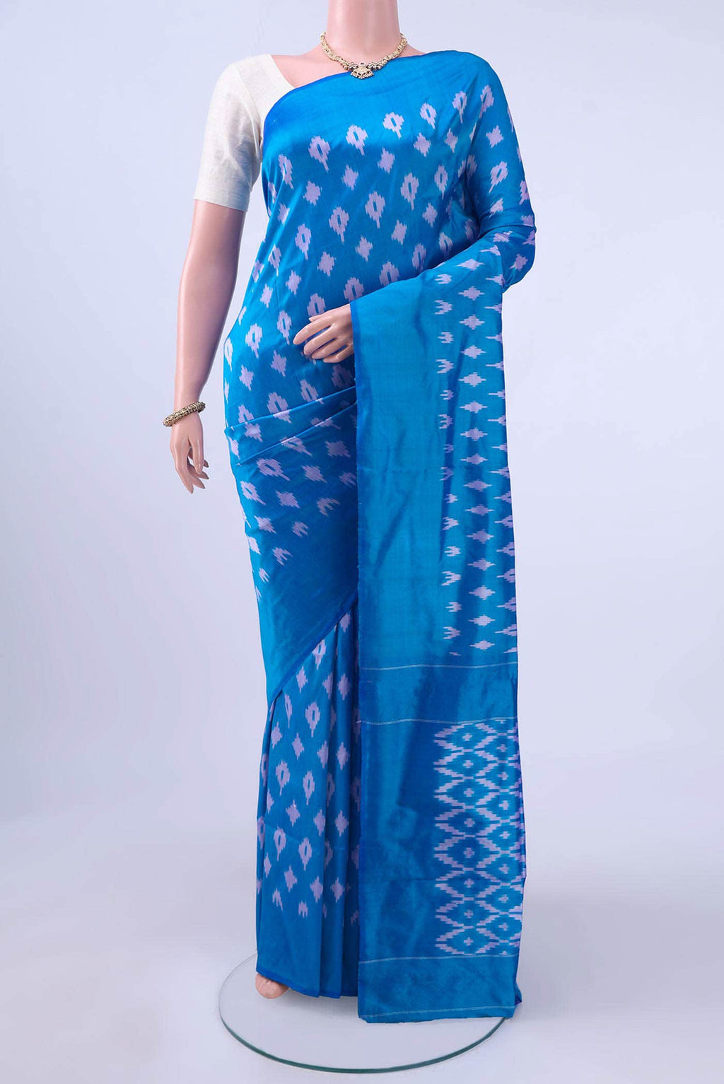 Blue Pochampally Silk Saree
